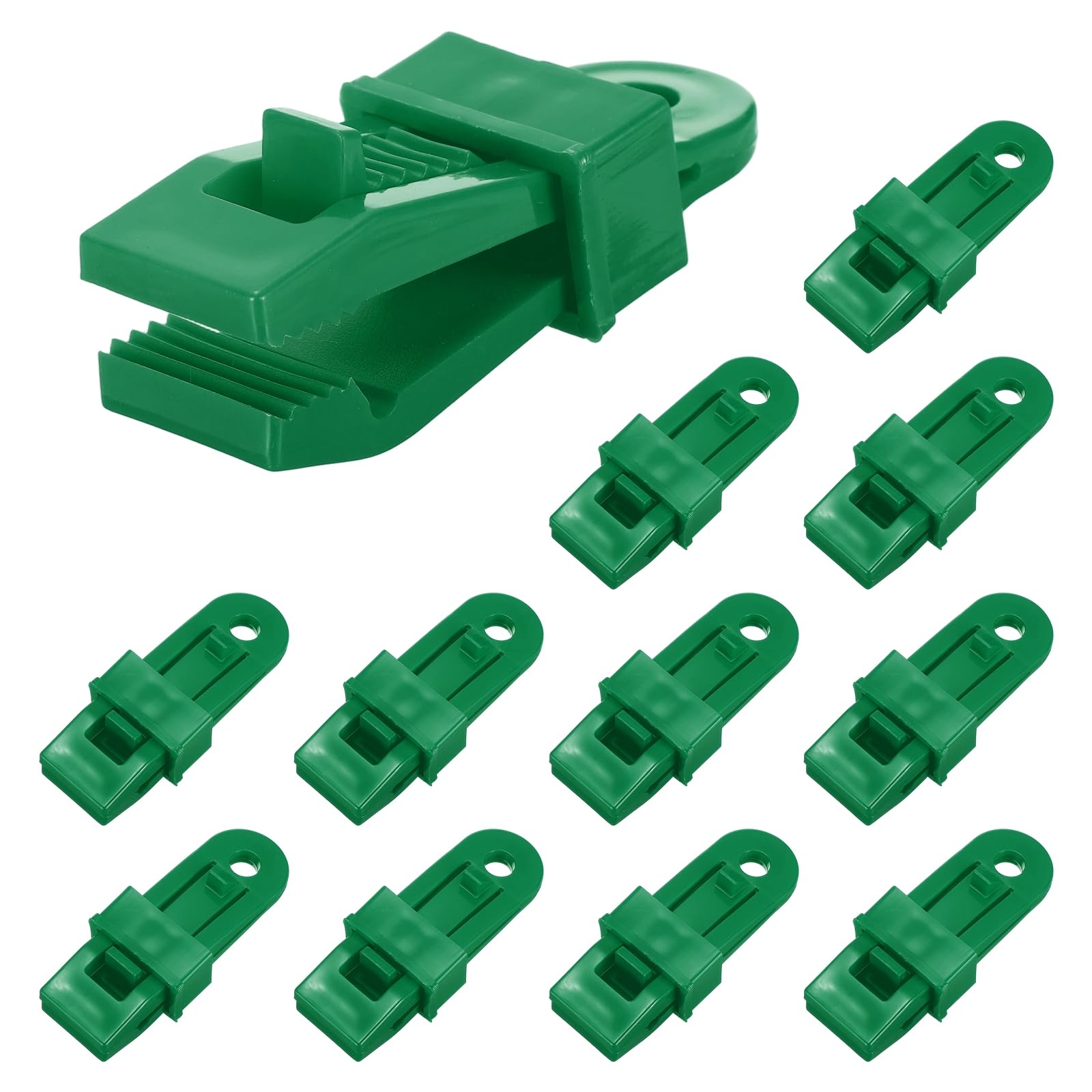 sourcing map 12 Pcs Tarp Clips Heavy Duty Grip, Tent Clip Secures Tarps for Camping Awnings Caravan Canopies Car Covers Swimming Pool Covers Boat Cover, Green