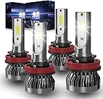 NITEGUIDE Fit 2020 2021 2022 2023 2024 2025 for Chevy Silverado 2500 3500 HD Lights Bulbs, High Beam Low Beam Bulbs Kits,6000K Super Brighter - 4 Pack