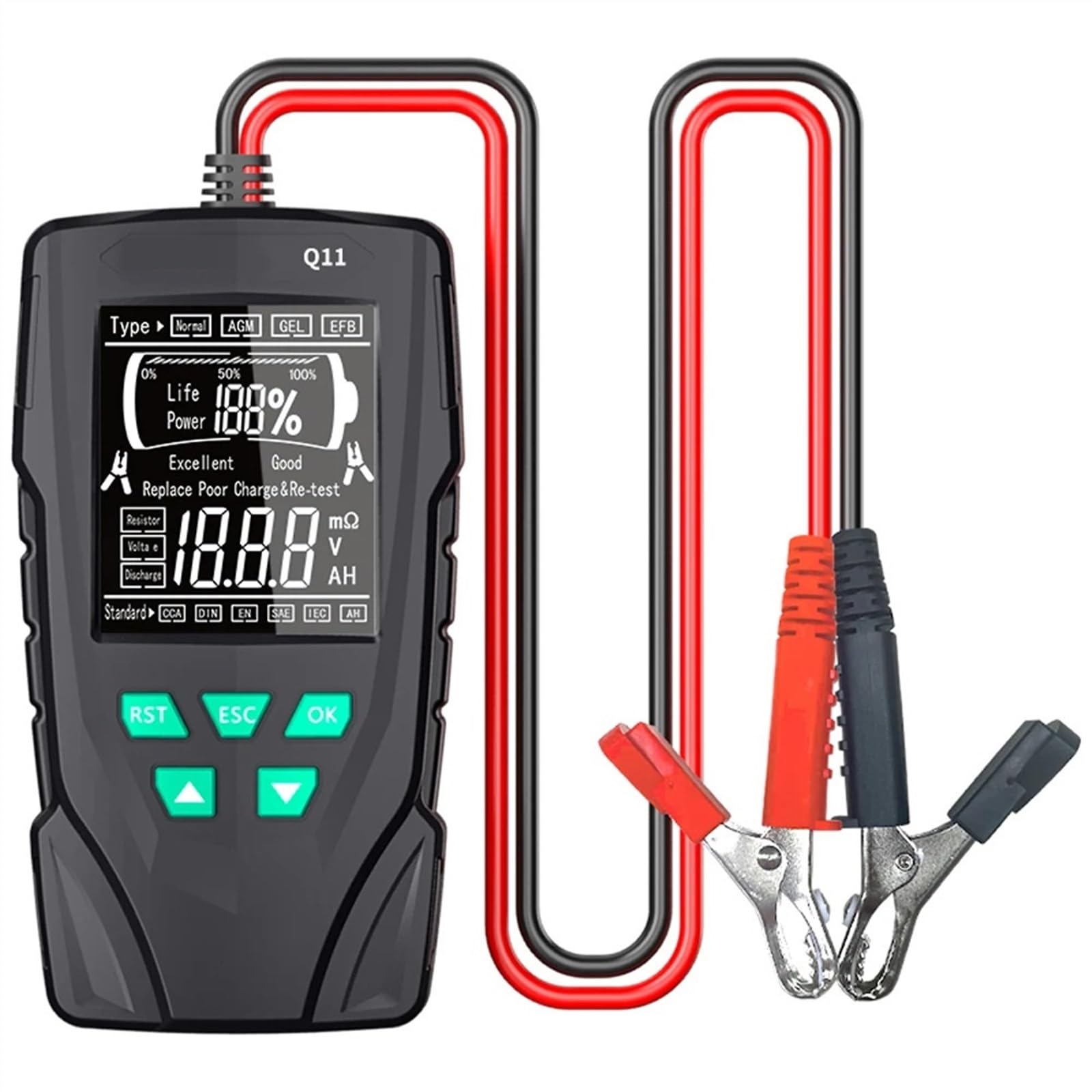 Q11 Tester batteria for auto 12V 24V Checker digitale Rilevamento automatico professionale Analizzatore batteria Strumento batteria for auto