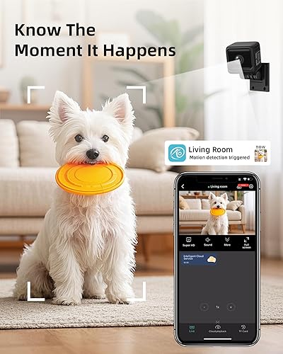 Miniatura 4 de Mini cámara inalámbrica 2K - Pequeña cámara WiFi para niñera con visión nocturna, batería de 1600 mAh de larga duración, alarma de detección de