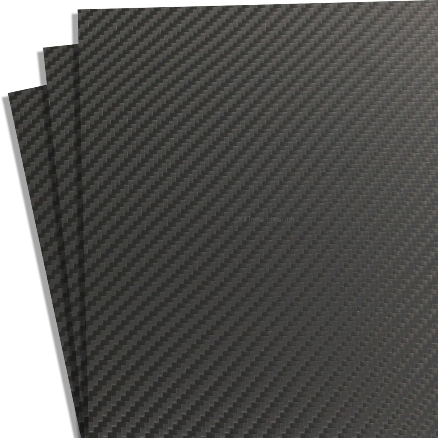 HOLSTEX Thermoform Sheet - (Carbon Fiber/Untextured) - (.060" Gauge) - (12in x 12in Sheet) - (Armor Black) - (3 Pack) - (for Holster Making & Hobby)