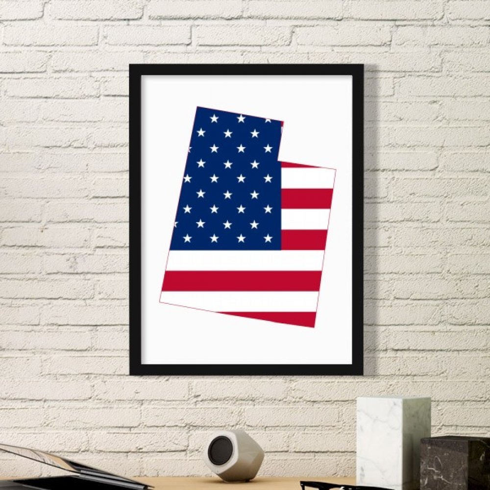 Drapeau forme simple imprime USA cadre noir de style minimaliste