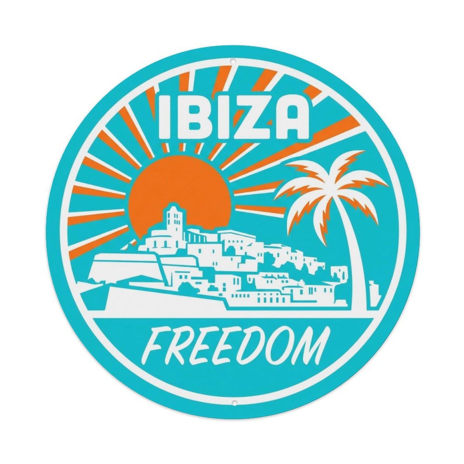 Vintage Travel Ibiza Spain Meeting Metal Tin Sign