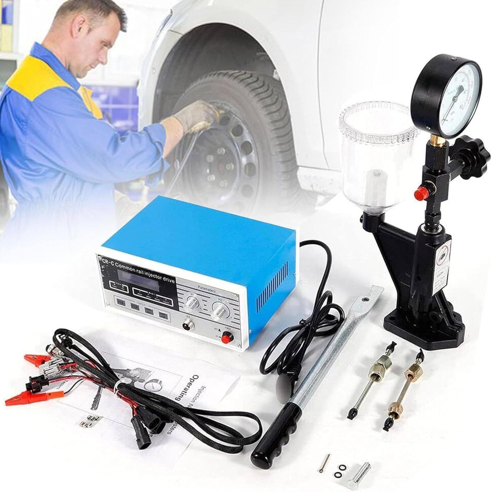 Probador inyectores diésel 220 v, comprobador electromagnéticoinyectores, combinación CR-c, multifunción, Herramienta s60h, 0 – 600 Bar, 0 – 8000 PSI, para Motor Diesel vehículo