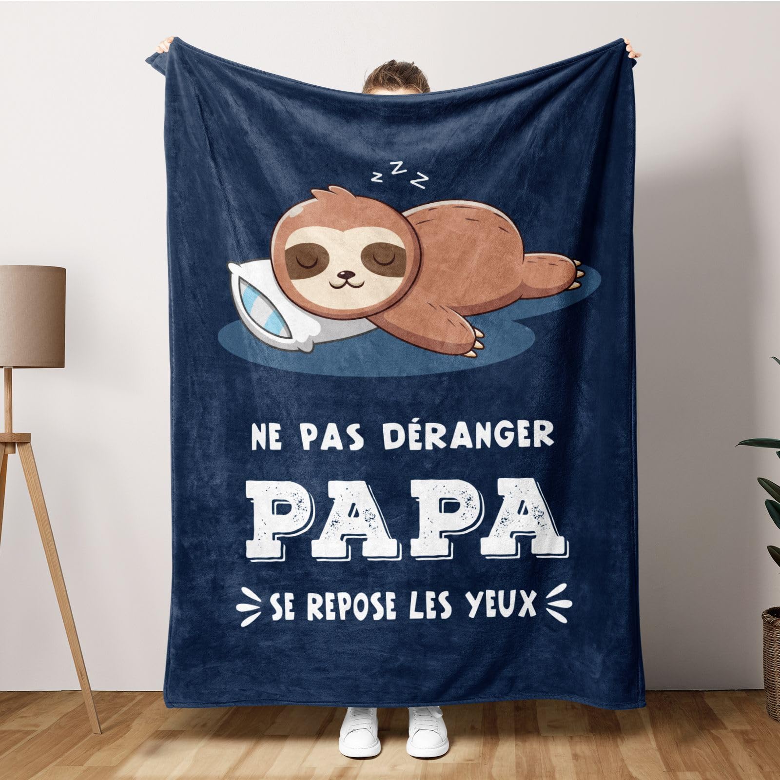 Plaid couverture polaire Niyewsor pour papa 157x208cm idéal pour un anniversaire ou Noël