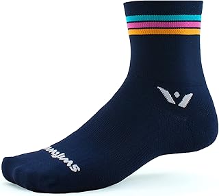 Swiftwick ASPIRE FOUR Trail Running, Cycling Crew Socks, Firm Compression Fit