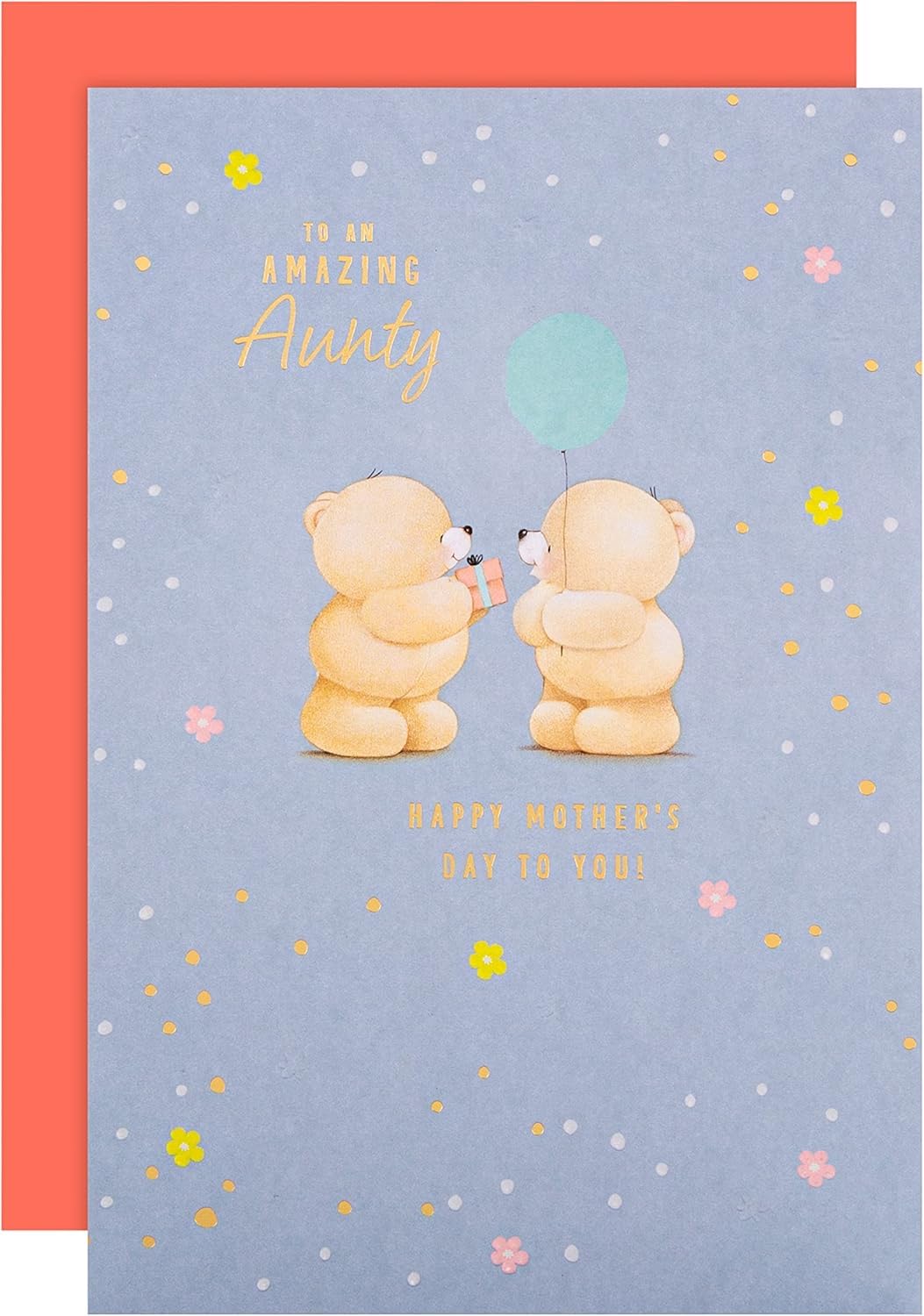 Hallmark Mothers Day Card for Aunty, Cute Forever Friends Design, for Aunty, Auntie, From Niece, Nephew, Blue