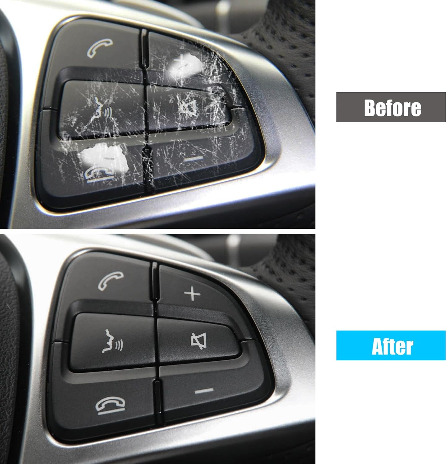 Jaronx Compatible with Mercedes Benz Steering Wheel Buttons Replacement GLS GLE W166/A W176/B W246/CLA W117/CLS W218/GLA W156/SL W231/ SLC W172, 12PCS Steering Control Buttons for Mercedes Benz(Black)