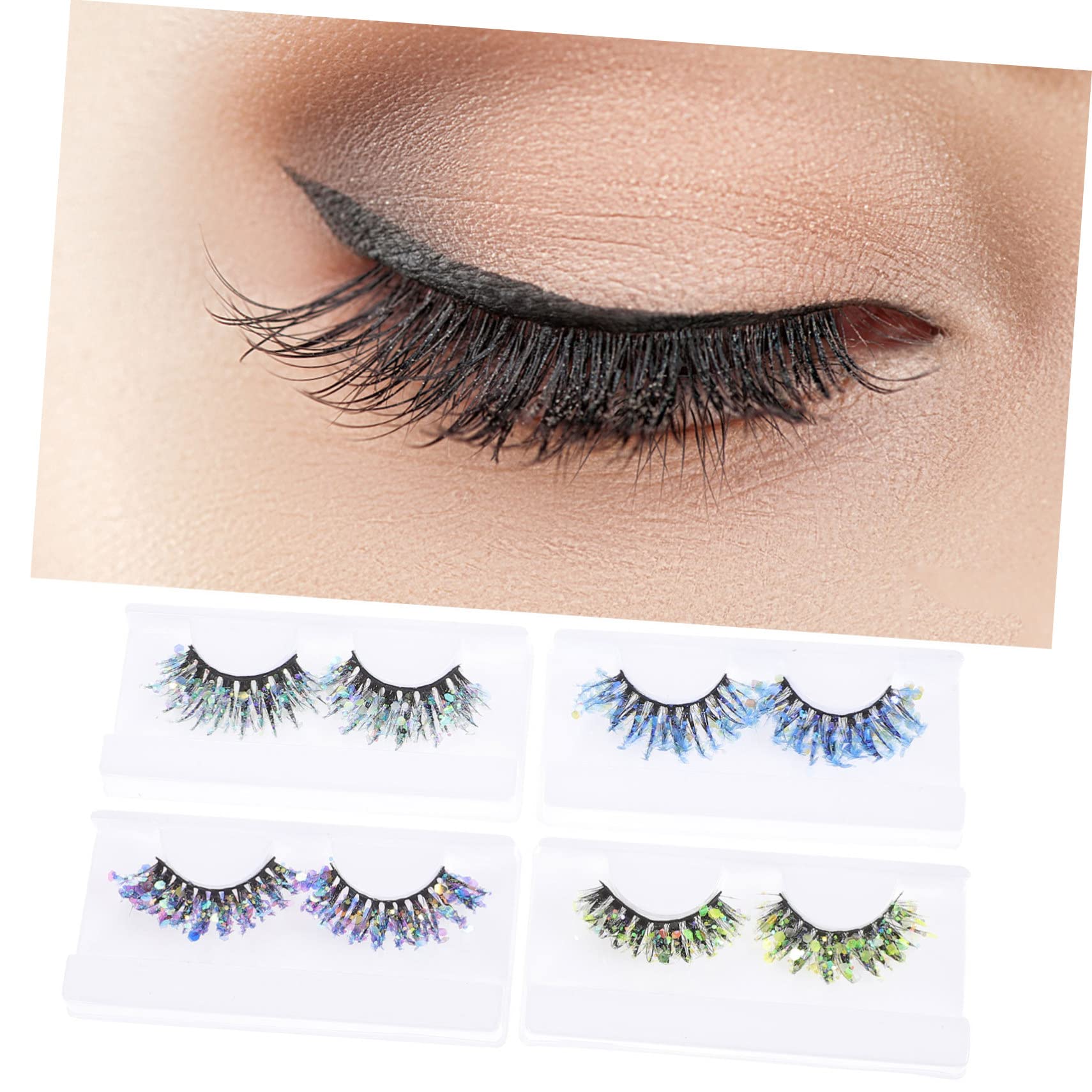 Healeved Lot De 5 Faux À Paillettes Pour Maquillage 4 Paires X 5