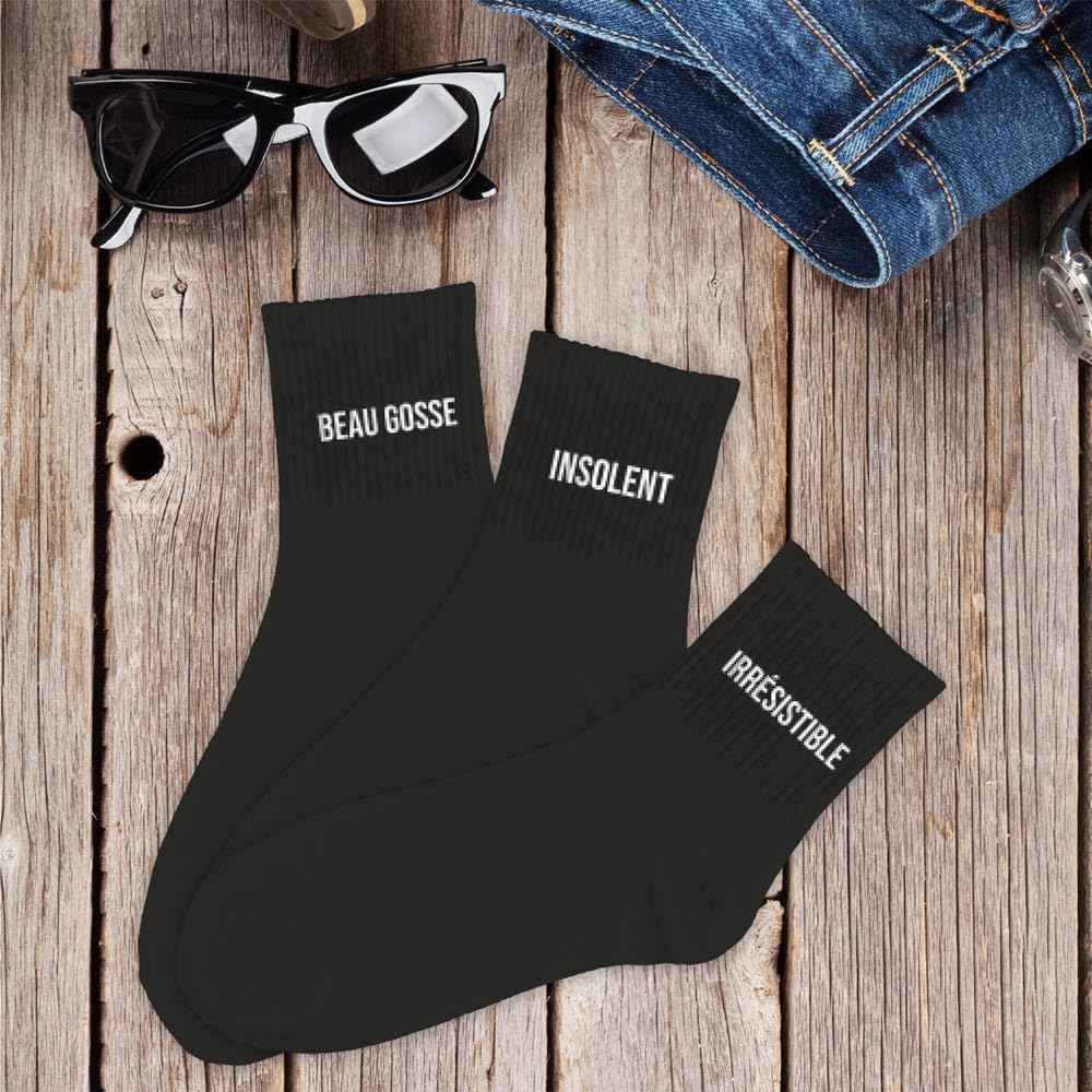 STC Coffret trio chaussettes homme beau gosse noir