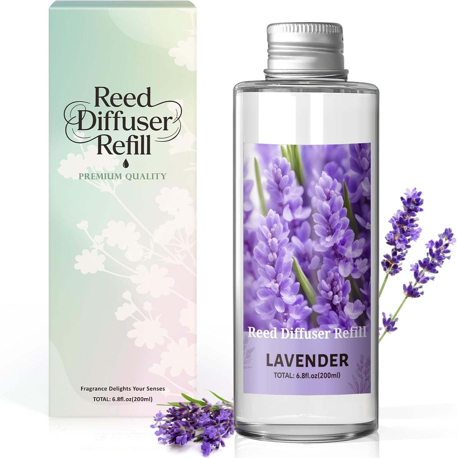 SCENTORINI Reed Diffuser Oil Refill, Lavender Diffuser Oil 6.76 Fl Oz, Natural Scented Essential Oil Refill Long Lasting Home Fragrance for Room Spa Aromatherapy Bathroom Home Decor
