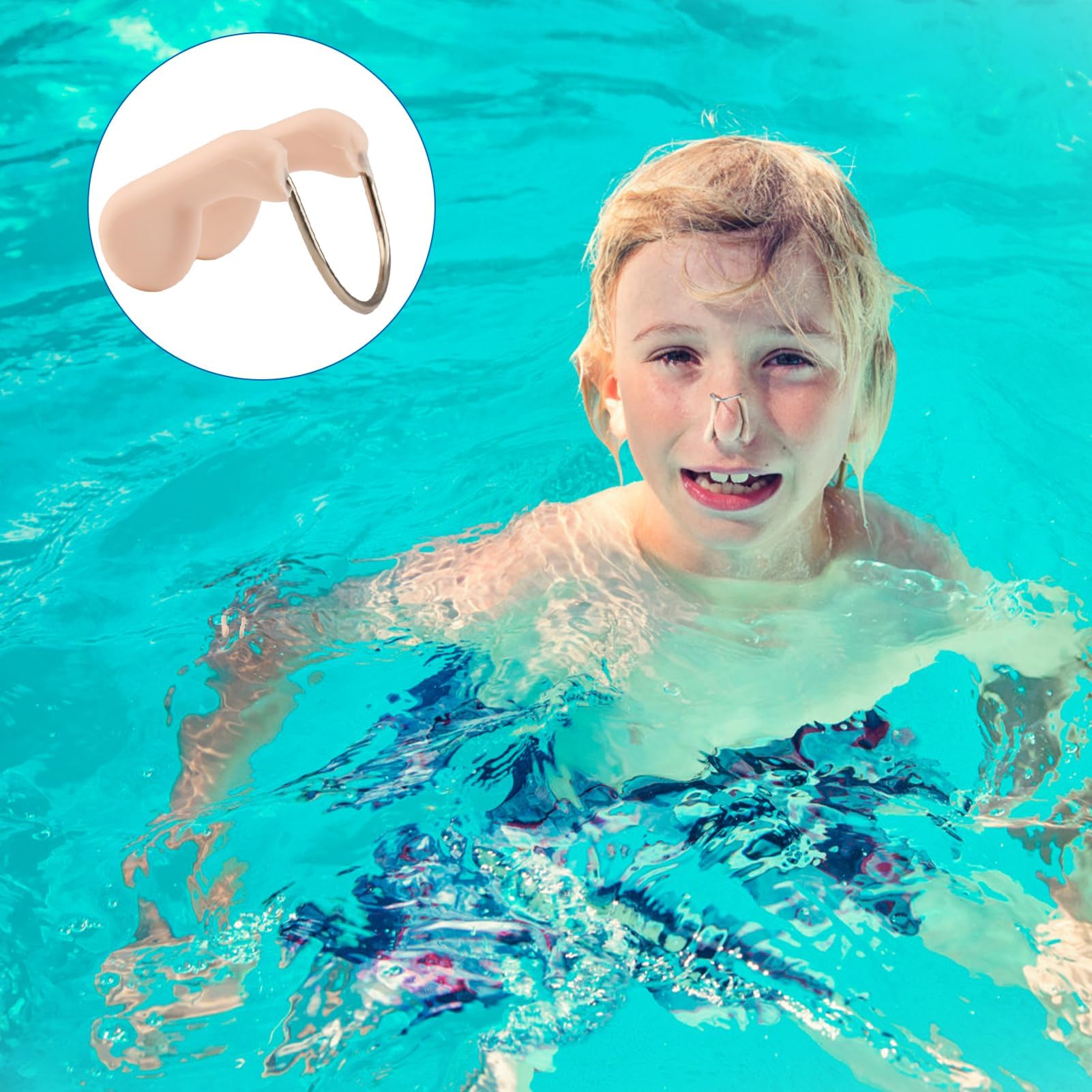 Set 12 Tappi Naso Silicone Per Nuoto - Impermeabili, Beige, Adulti E Bambini - Foto 11