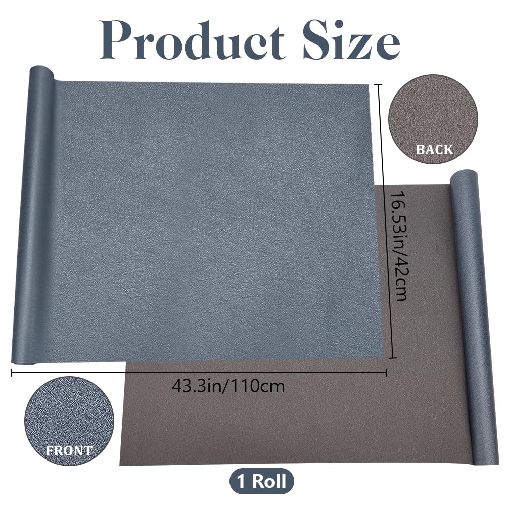 CRASPIRE 43 x 16.5 Inch Book Cloth for Book Binding Dark Grey PU Leather Smooth Surface Non-Woven Base Covering Wrap A3-A8 Bookcover Notebook Protector for Album Scrapbooking DIY Bookcloth Bookbinding - Image 2