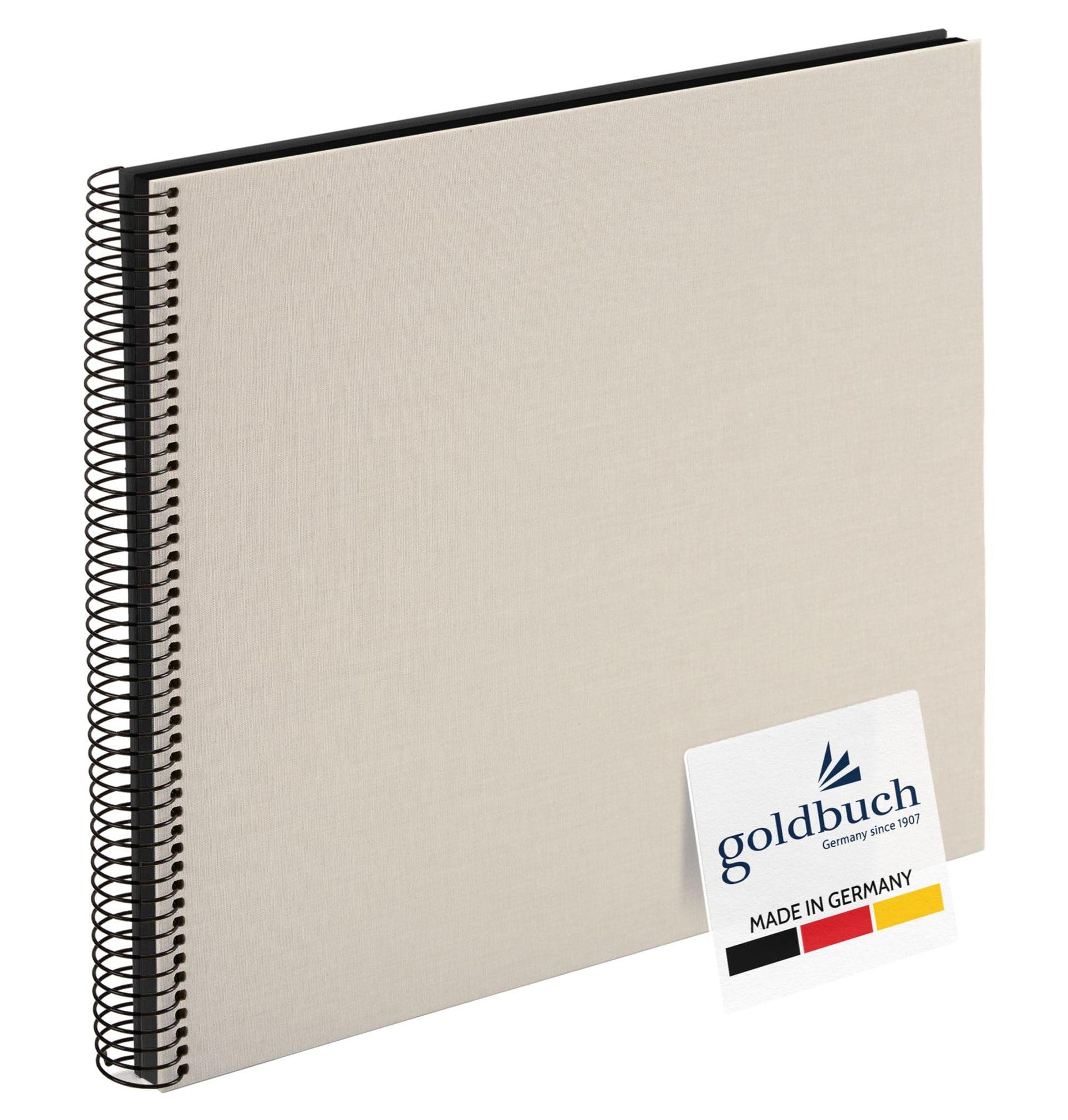 goldbuch 25523 - Album fotografico a spirale Bella Vista, 35 x 30 cm, con 40 pagine nere, album dei ricordi, album fotografico per foto e foto da incollare, colore: sabbia