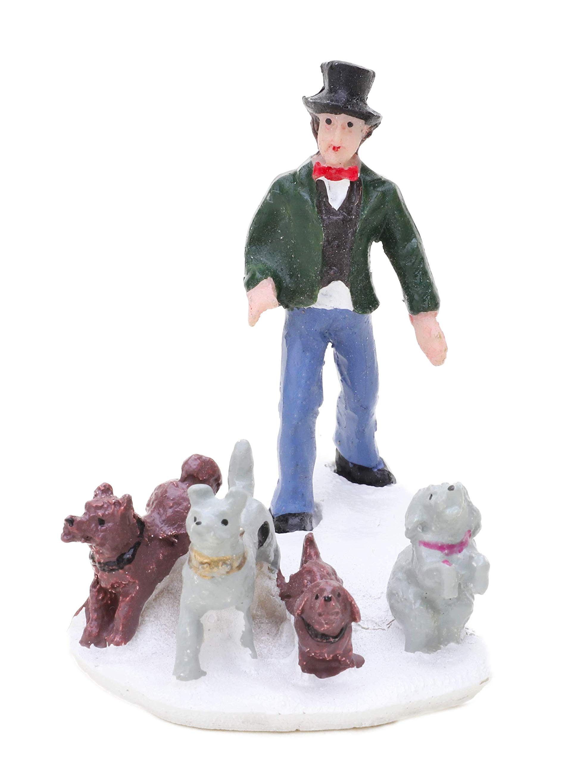 Toyland Dog Walker Toyland® Mini Resin Christmas Collectible Ornament - Village Scene Accessories - Xmas Figures ( 2.5 X 2.25 Inch)..
