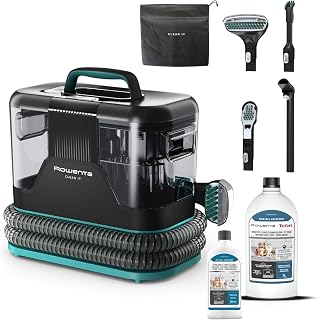 Rowenta Clean It, Aspirador de tapicerías + 2 botellas de solución de limpieza para mascotas (250ml + 1L), Limpieza rápida de derrames y manchas, Suciedad de Mascotas, Potencia de 750W, IN5020F0MAN