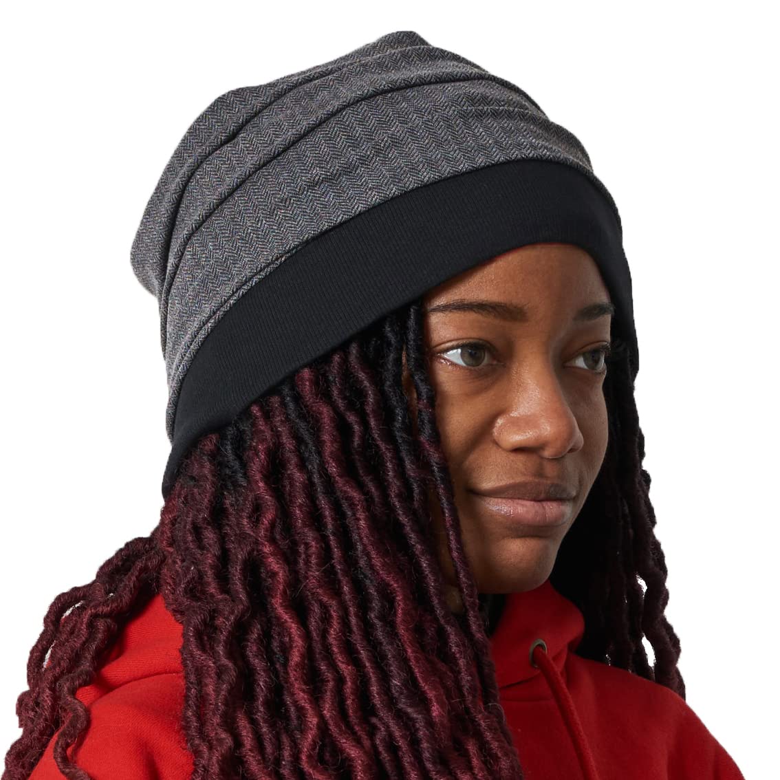 Charm Unisex Dark Grey Mens Womens Beanie Slouchy Cotton - Baggy Oversized Hipster Hat Surfer Patterned Mens Beanie