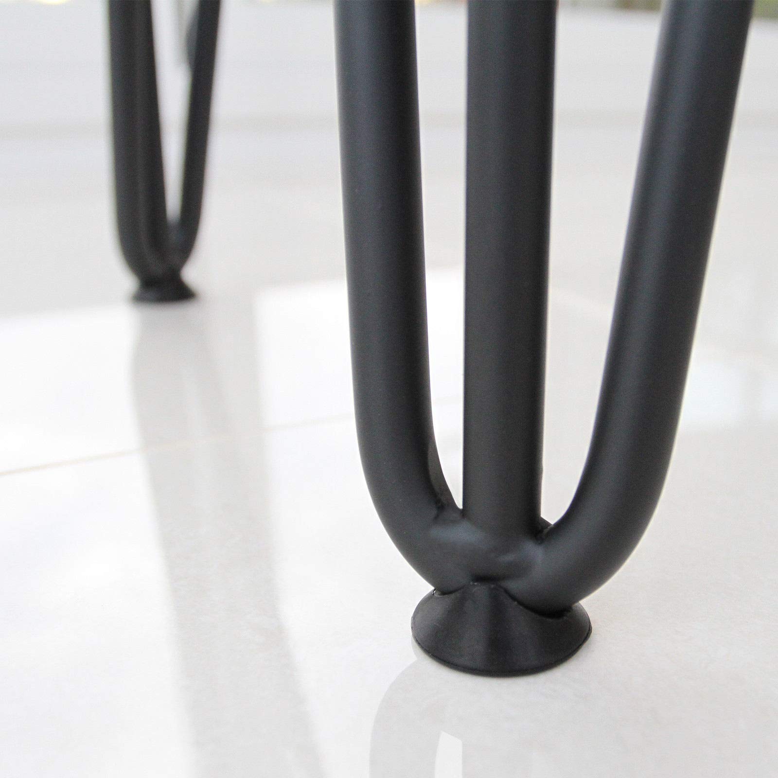 Heavy Duty 16 Inch Black Iron Traditional Hairpin Leg Dining Table 4 PCS Rod Ben