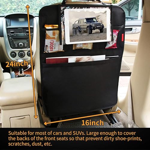 Miniatura 4 de Organizador de asiento trasero de automóvil de alta calidad con soporte para tableta de 10 pulgadas, bolsillo extragrande, parte superior