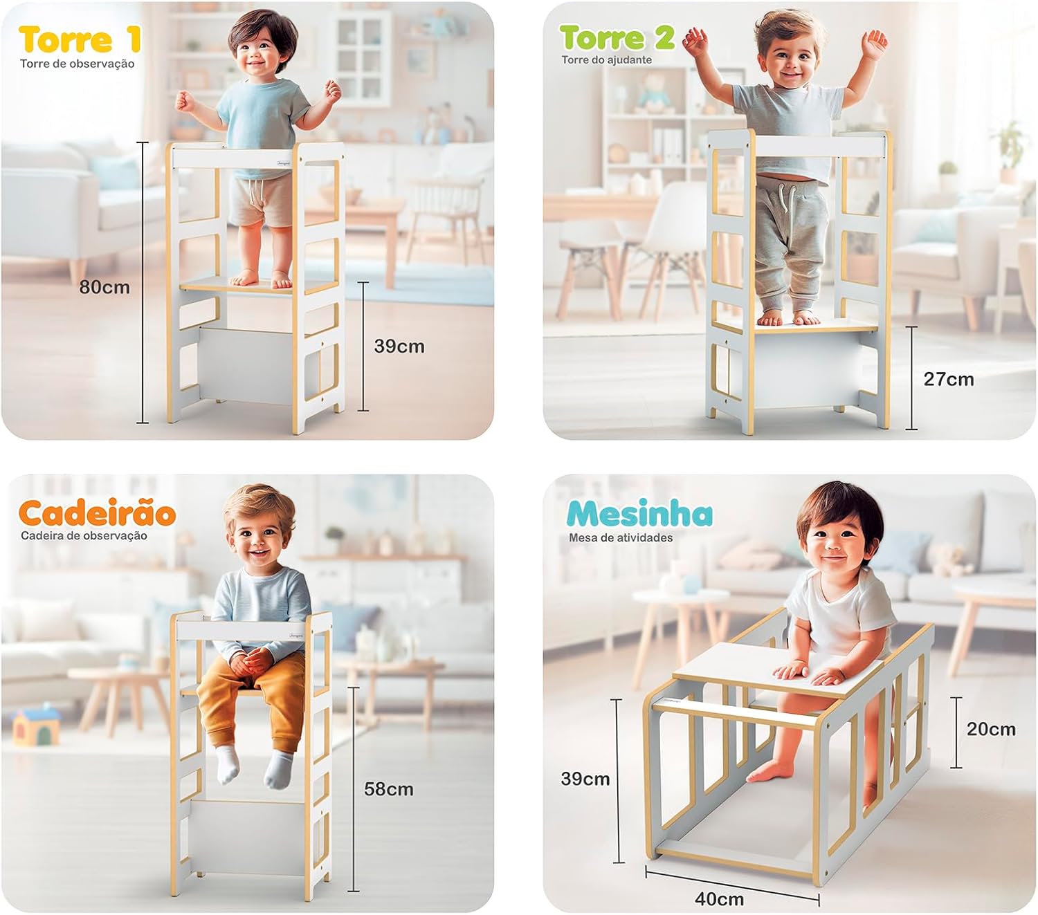 Torre de Aprendizagem Montessoriana 4em1 - Junges