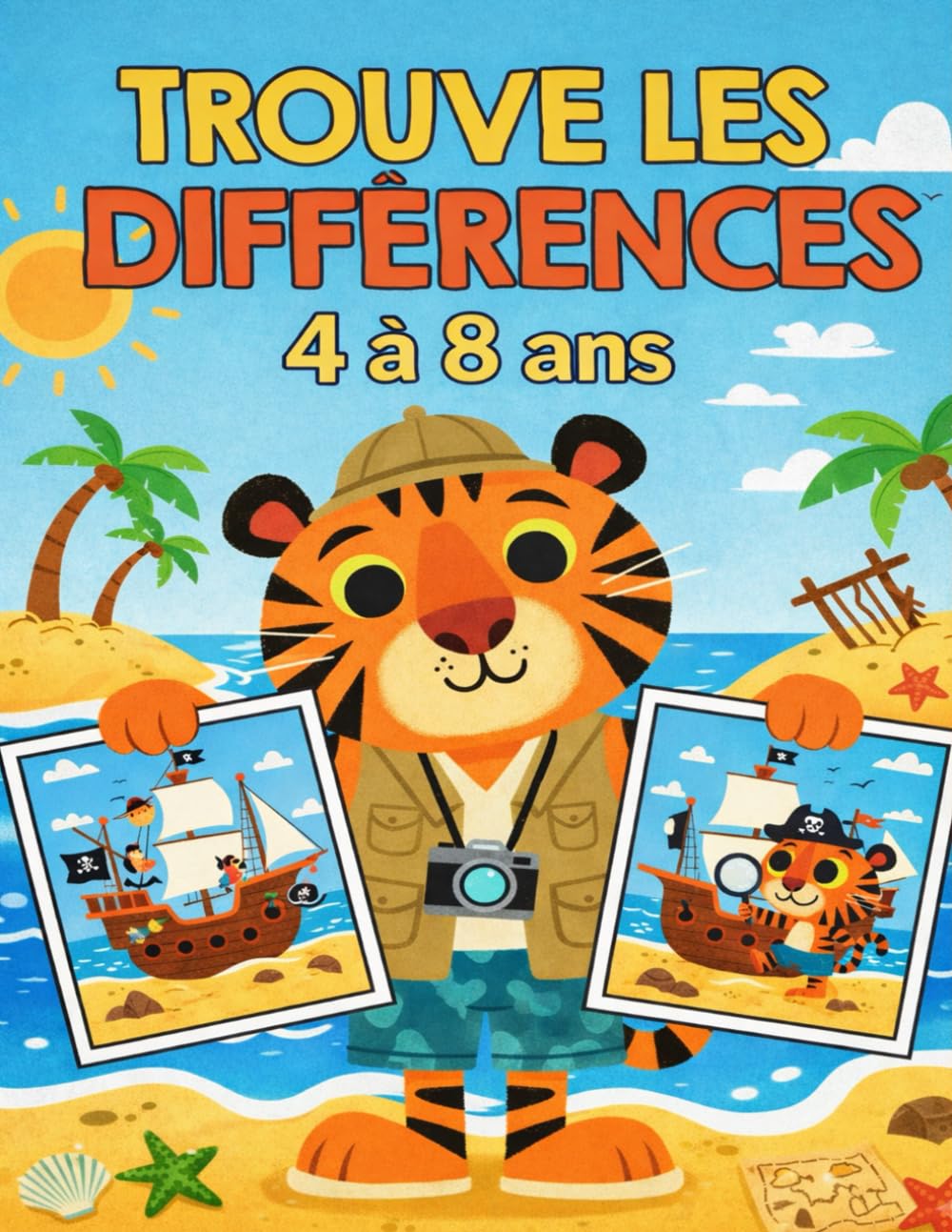 Trouve les différences 4 à 8 ans: trouve les différences pour les enfants de 4 à 8 ans,Trouve les différences dans les images et colorie-les