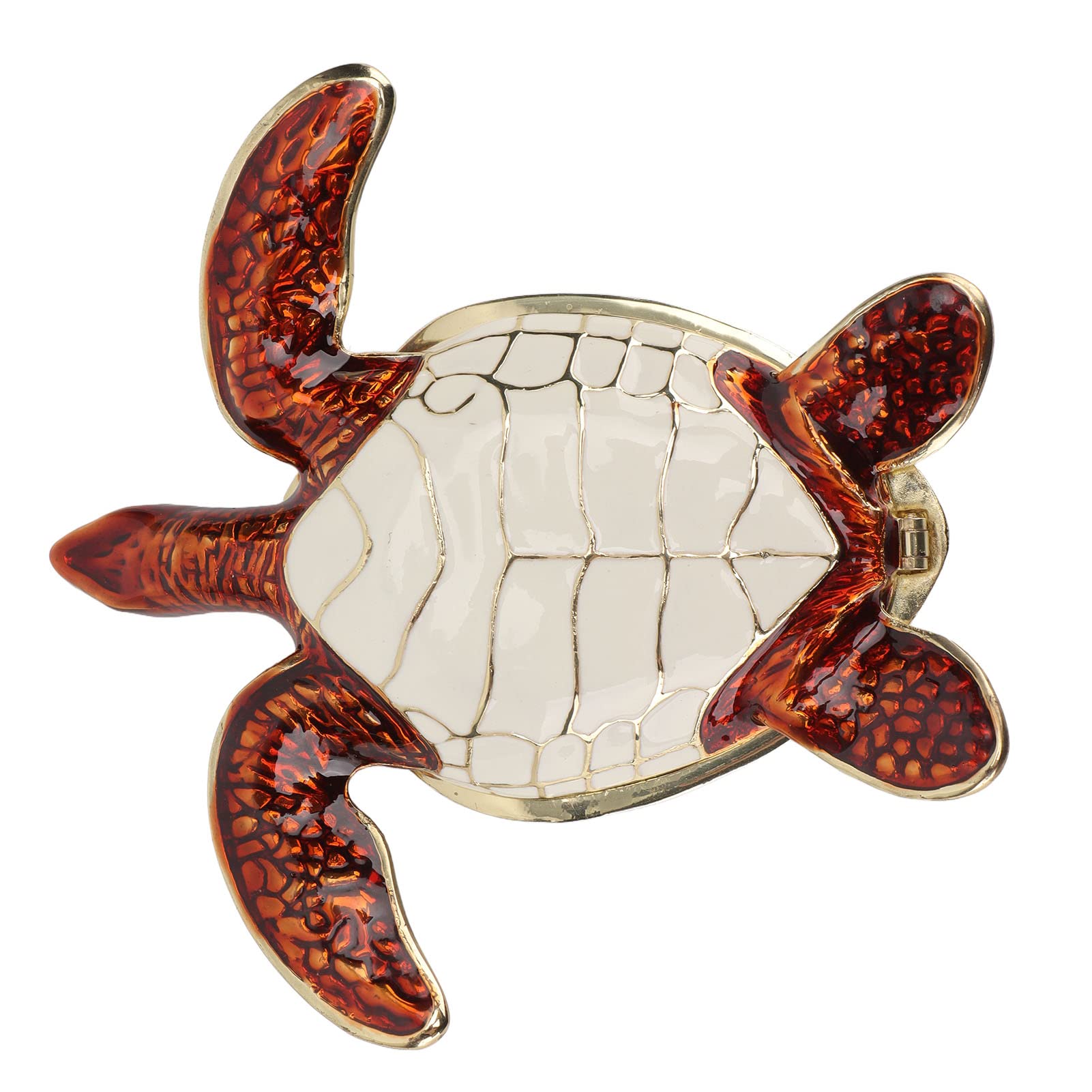 Portagioie A Forma Di Tartaruga Marina Con Strass - Scatola Regalo In Lega Per Orecchini E Anelli, 9x9.2x2.8 Cm, Antiruggine