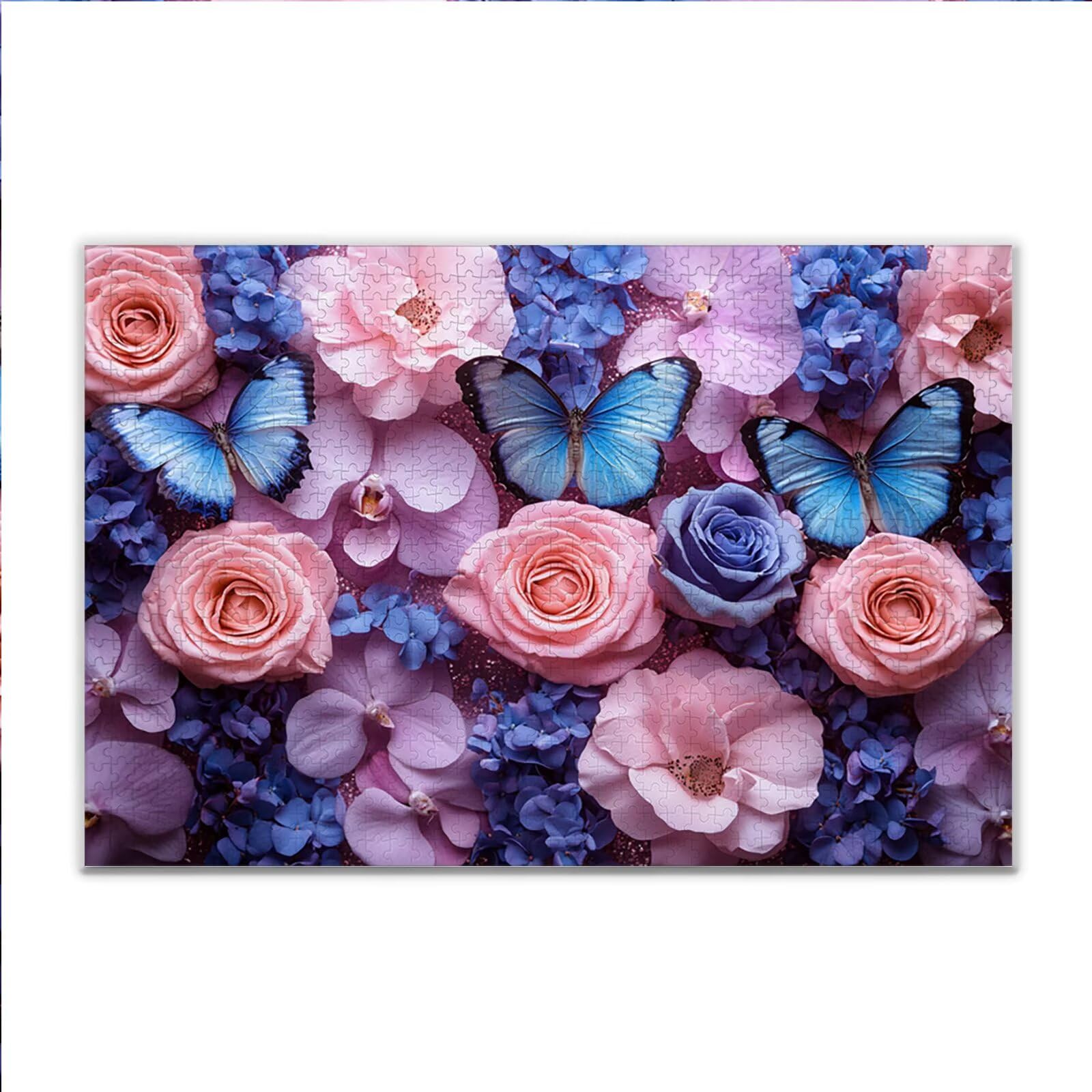 Puzzle 2000 Piezas Adultos Puzzle Rosa Mariposa Rompecabezas Adultos XXL 100 x 70cm, Impossible Rompecabezas, Jigsaw Arte Juego Educa Familiar Aliviar El Estrés, Regalos para Hombres y Mujeres M-6