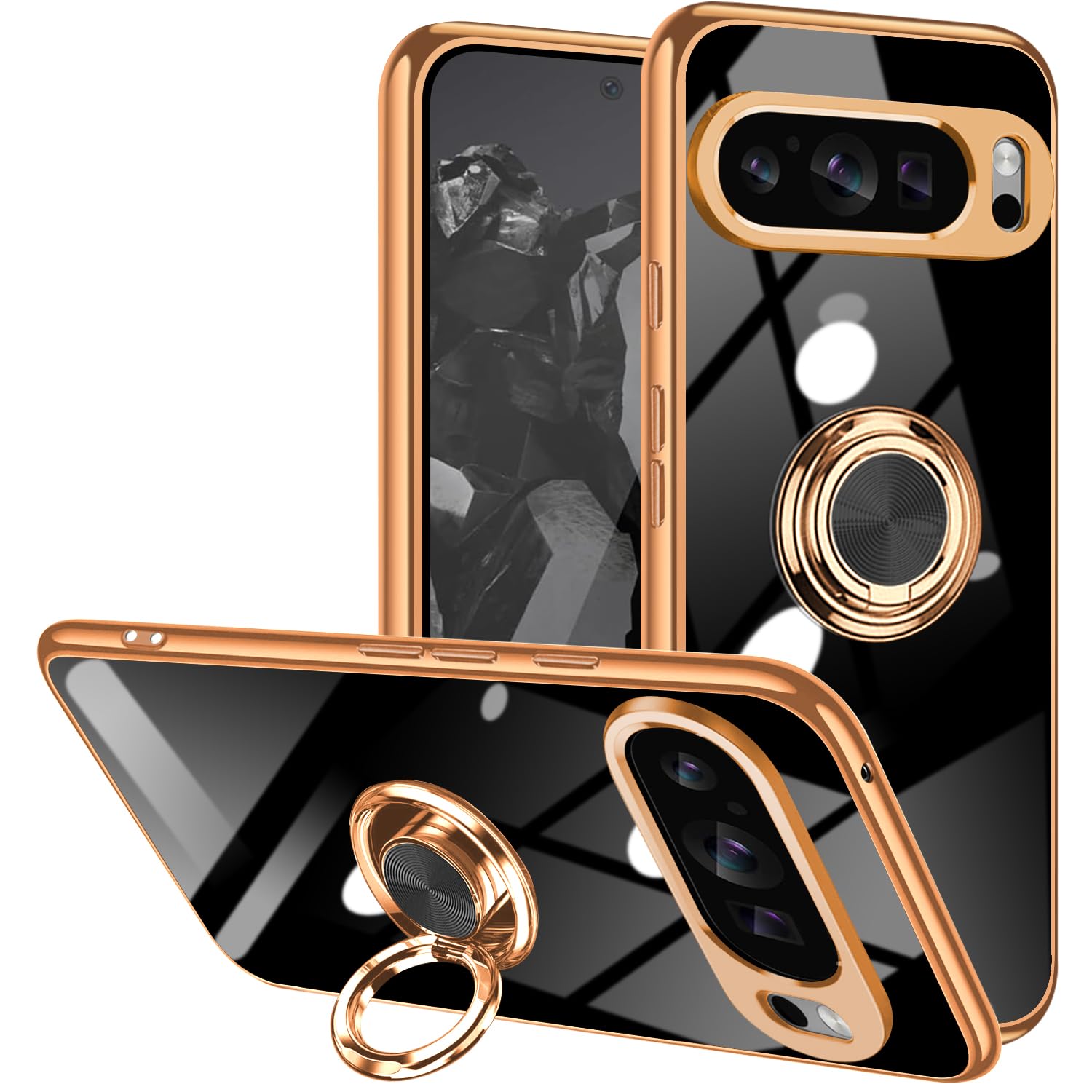 Amazon.co.jp: BOOERUL Google Pixel 9 Pro XLケース リング付き TPU