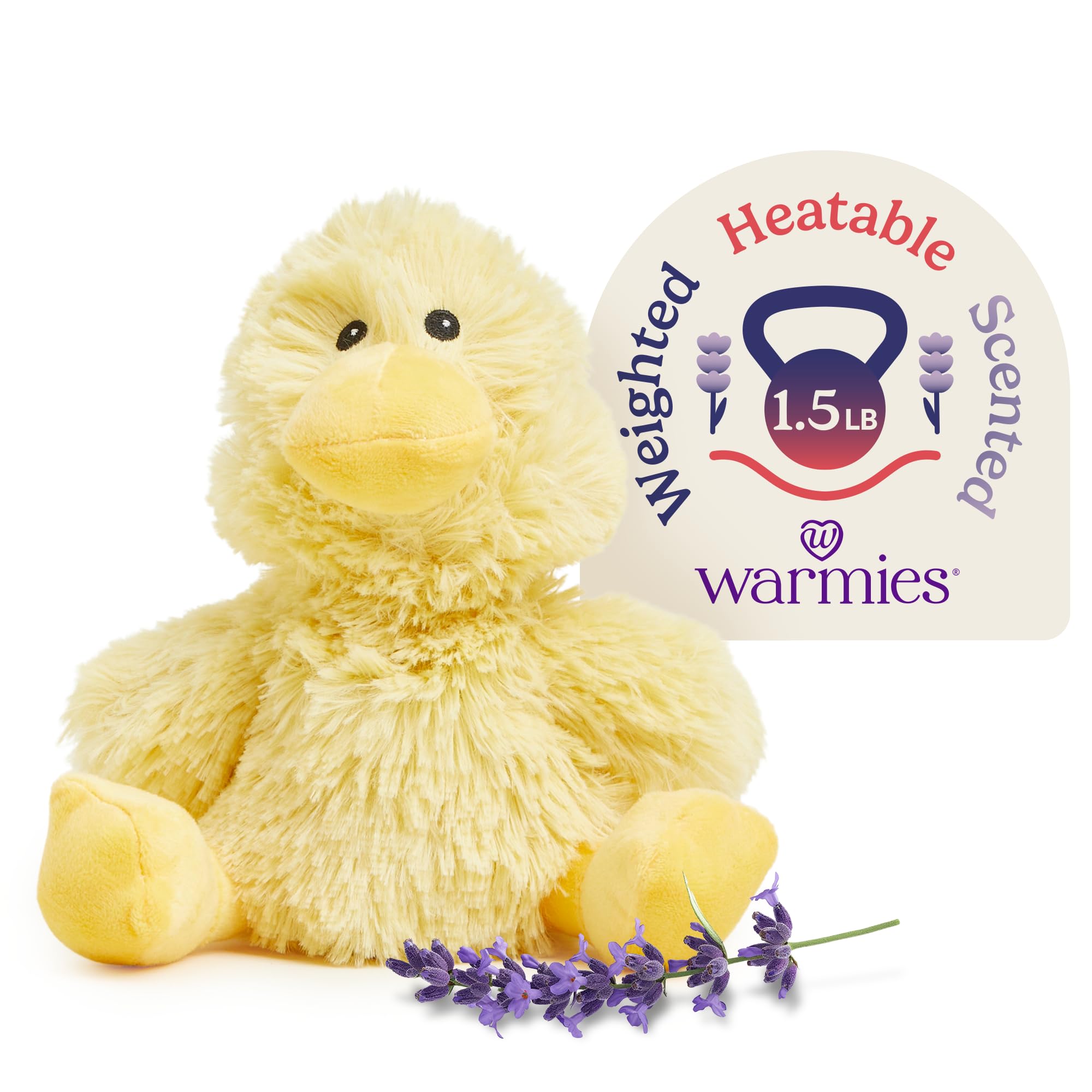 warmies Microwavable & Weighted Stuffed Animals, Duck - Heated Stuffed Animal Plushie for Warmth & Comfort - Cute Soft Plush Toys for Adults & Children (Boys, Girls, Babies & Toddlers)