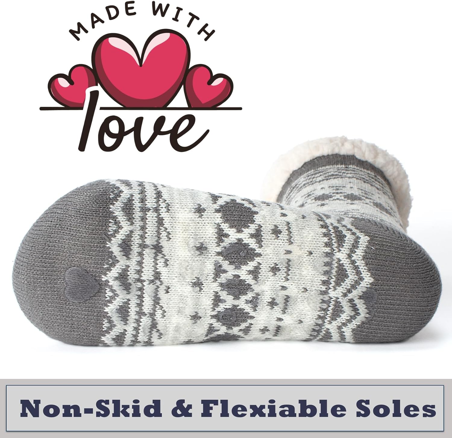 Cozylook Slipper Socks for Women Non Slip Fuzzy Thermal Cabin Socks Winter Warm - Image 5