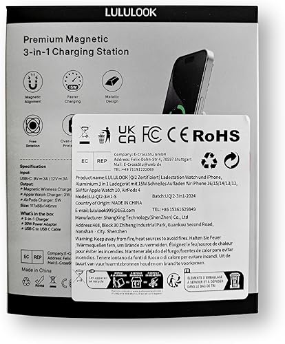 Miniatura 10 de Certificado Qi2 Estación de carga LULULOOK 3 en 1 con MagSafe, cargador inalámbrico QI2 de 15 W, cargador magnético para iPhone 171615141312,