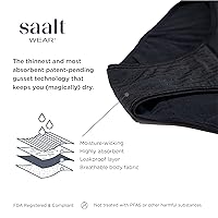 Vista 6 de Saalt Copa menstrual suave (rubor del desierto, S) y ropa interior de algodón 100% algodón (mediana), súper suave y flexible, mejor copa sensible