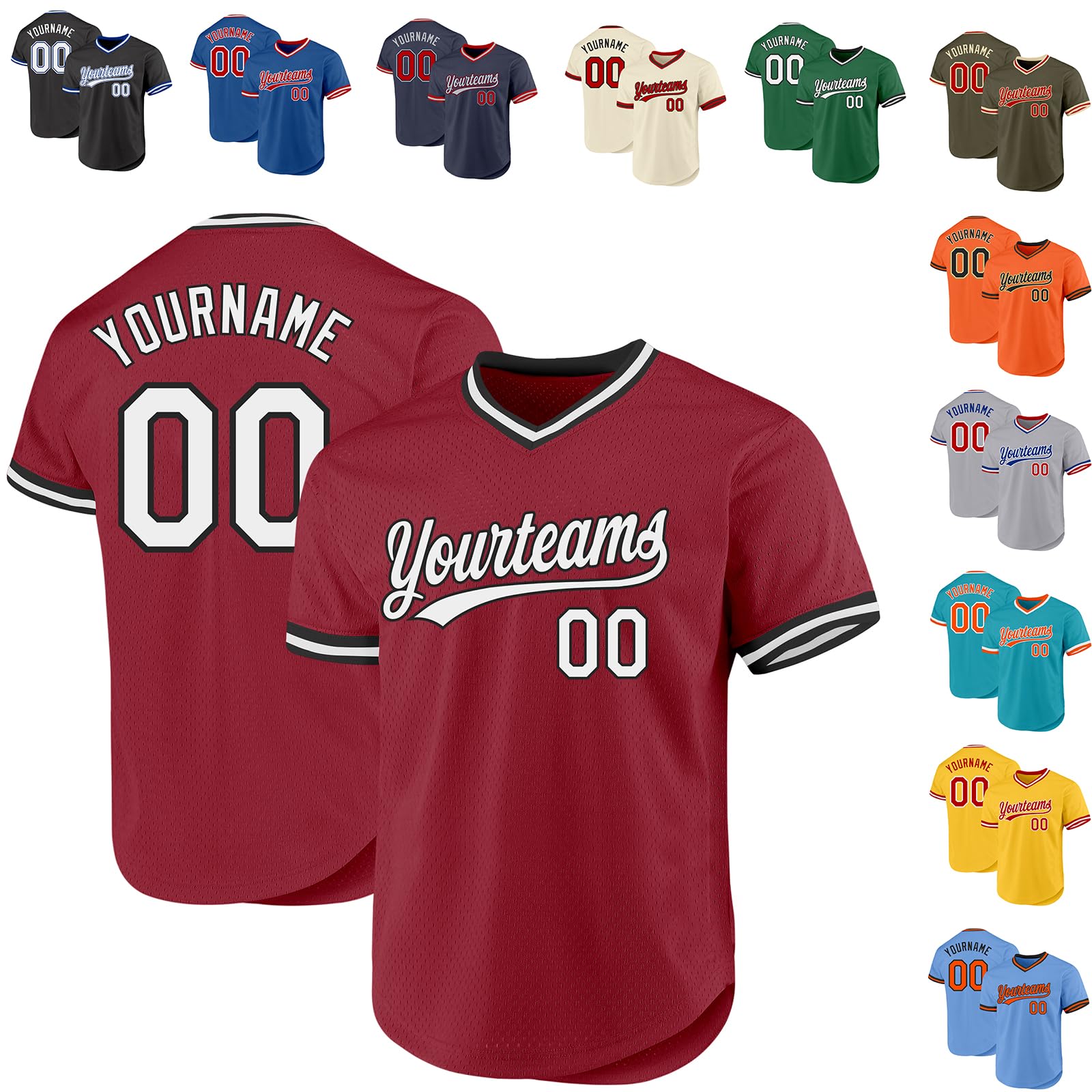 Custom Baseball Jerseys Pullover Personalized Softball Shirts Sports Uniform Stitched Name Number Logo for Men Women Youth