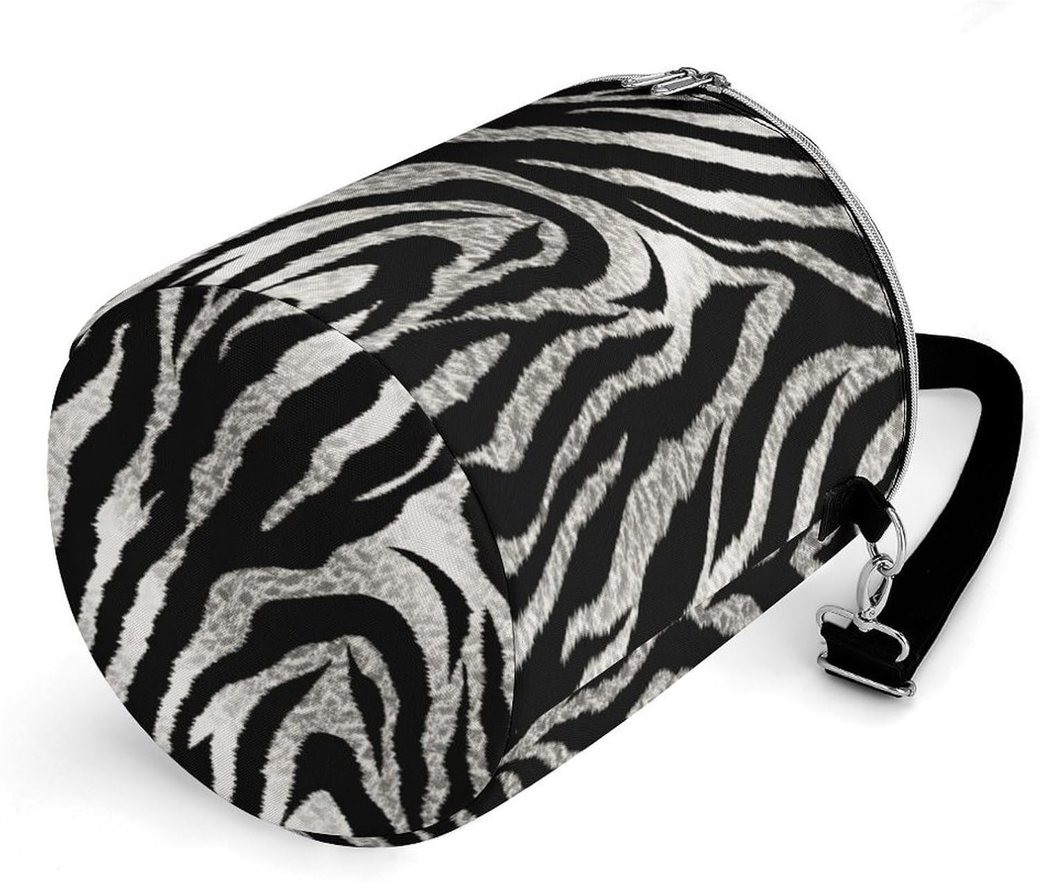 Black and White Zebra Print Lunch Bag 15L, Insulated Picnic Basket with Leakproof Design - Large Cooler Tote for Camping, Beach, Hiking & Groceries