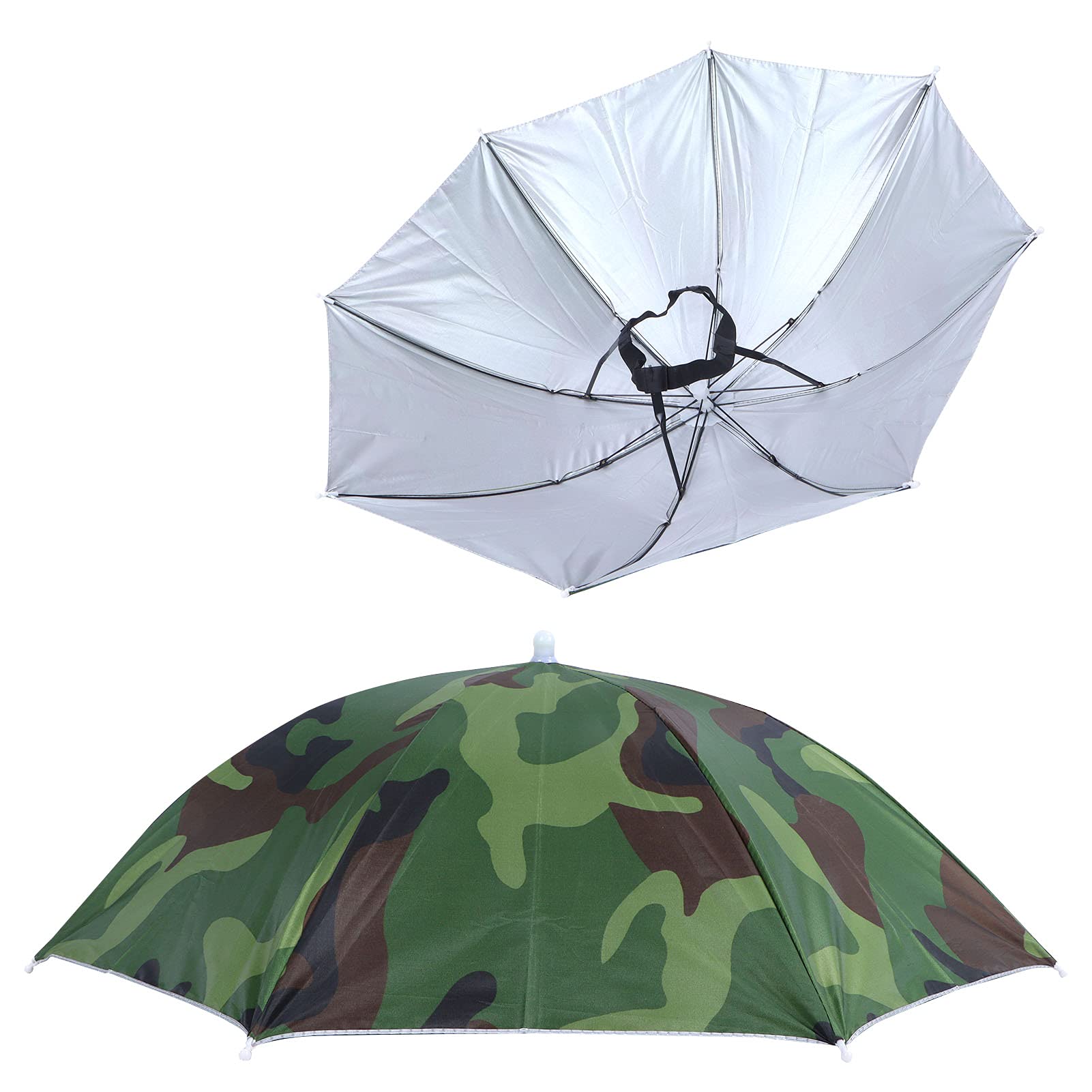 Foldable Umbrella Hat Portable Outdoor Fishing Umbrella for AdultCamouflage Hat Is Crafted with an Elastic Headband and a Drawstring Ensu a Comfortable Umbrella HatFishing