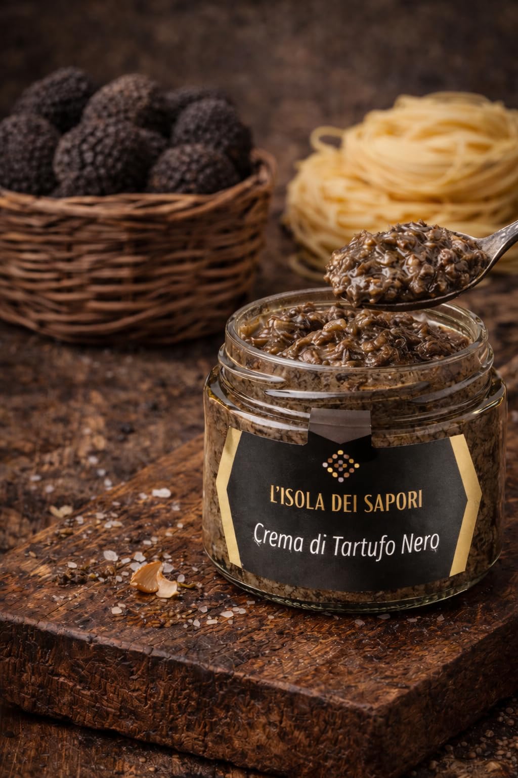 L'Isola dei Sapori 100% Crema di Tartufo Nero, Condimento Pasta Risotto Bruschette - 100 g