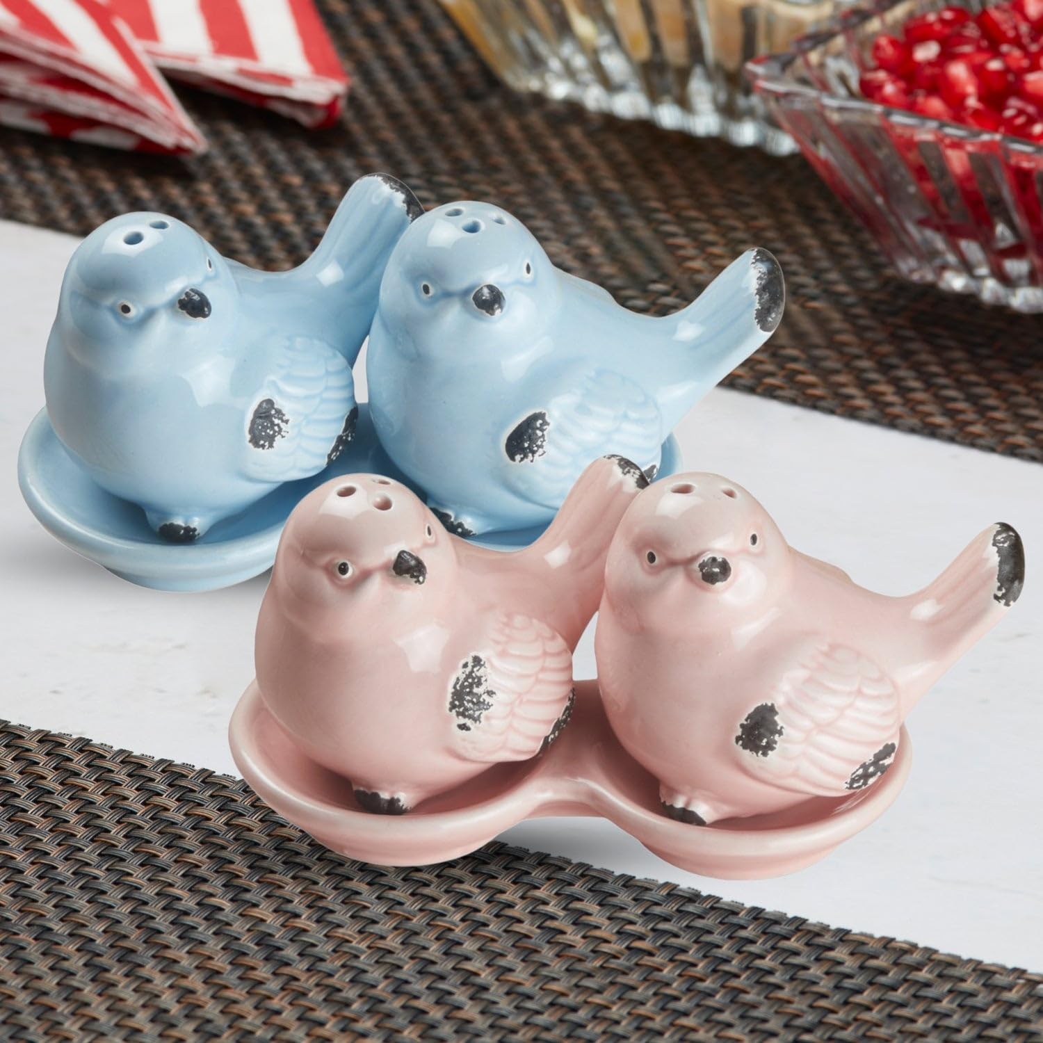 Kookee Ceramic Salt Pepper Set of 2 with Tray | White, Yellow (10663) — Amazon image 7