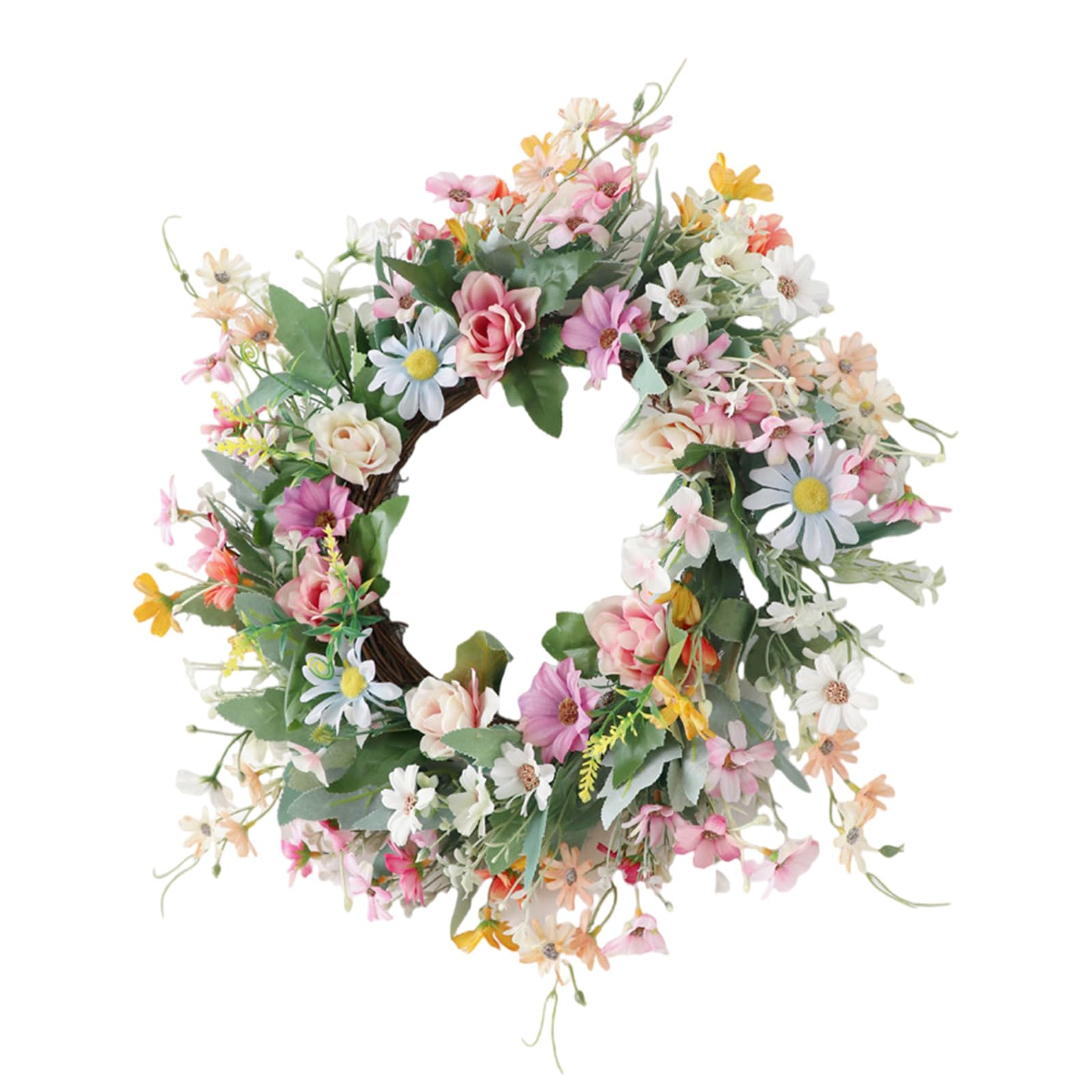 yanwuwa 17.7Inch Flower Wreath with Peony and More Colorful for Versatiled Home or Event Decoration Door Wreath