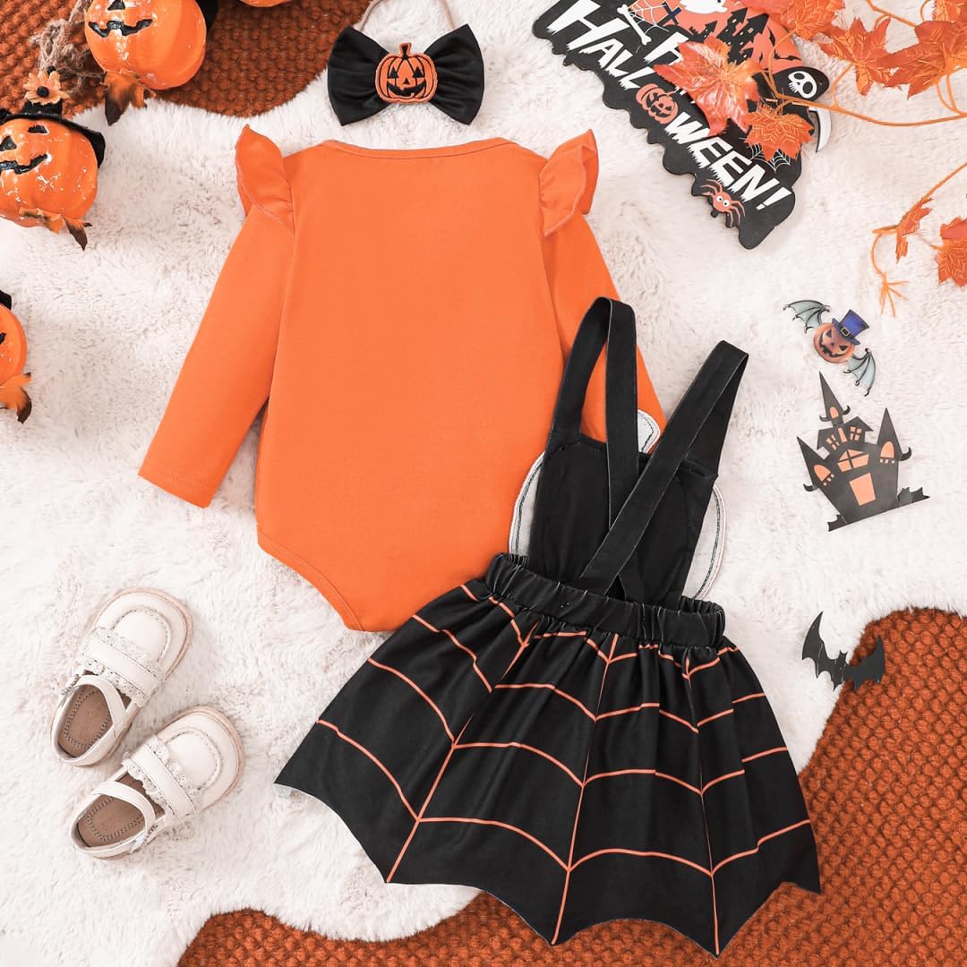 AGQT Toddler Girls Halloween Dress Pumpkin Print Tutu Dresses with Bow | Bowknot Mesh Puffy Princess Gowns, Sleeveless, Suitable for Halloween, Birthday, Party, Pageant, Photoshoot, Easter, Prom