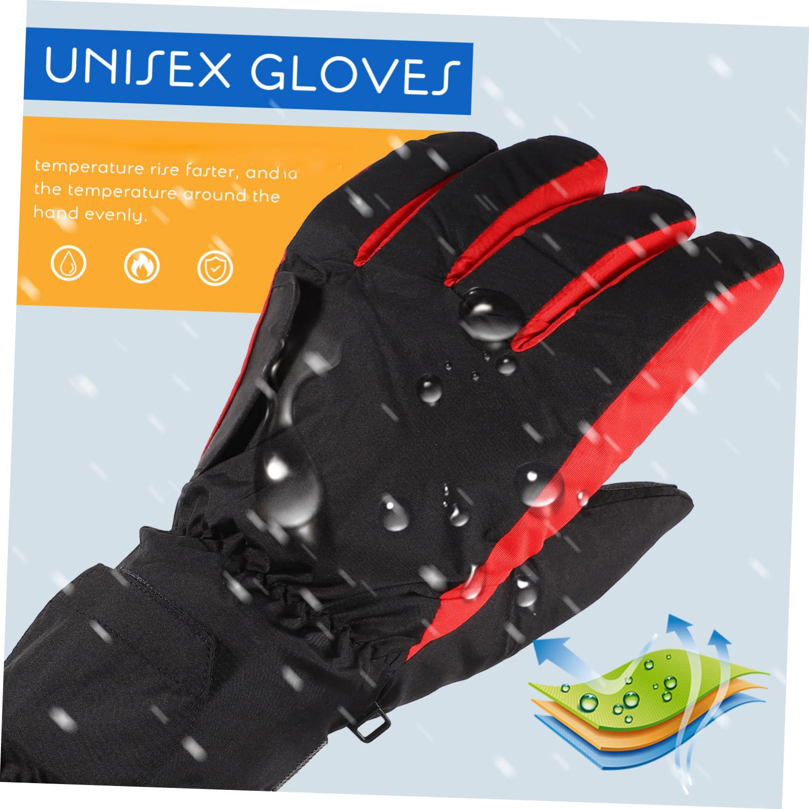 Sosoport Guanti Termici Antivento Per Ciclismo Polsino Elastico e Design Umanizzato Per Proteggere Le Mani Dal Freddo in Inverno Senza Batteria