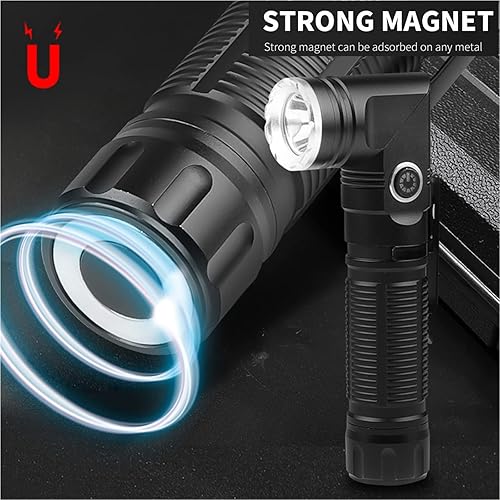 Miniatura 4 de Linterna frontal 2 en 1 recargable por USB, 5000 lúmenes, de aluminio, compacta, giratoria de 90, luz de trabajo clip de bolsillo impermeable base