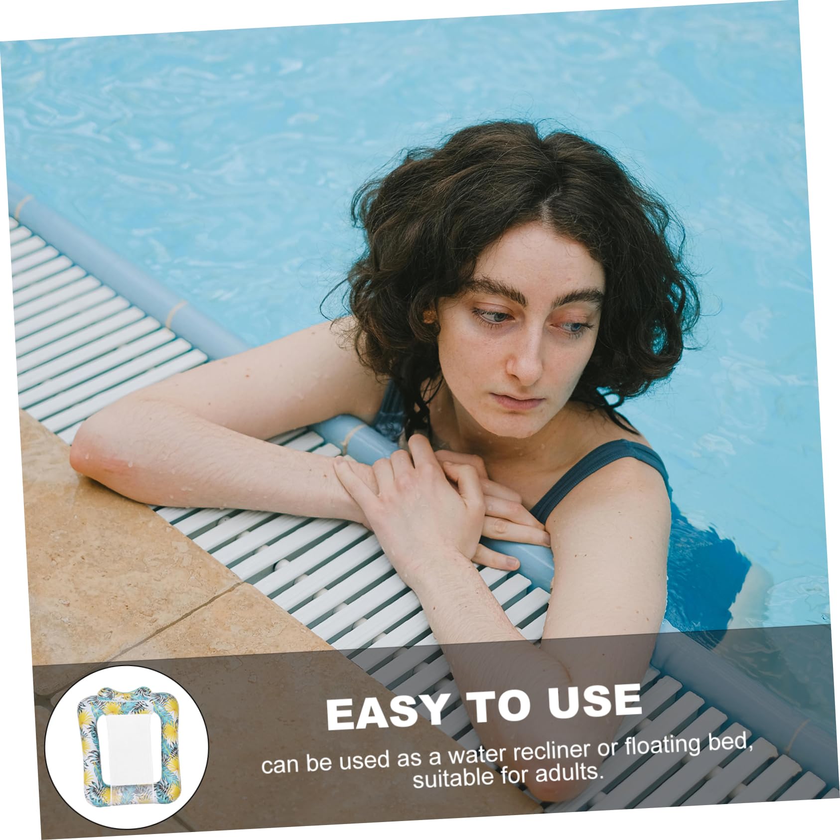 ifundom Poltrona Gonfiabile per Piscina in Pvc Rete Confortevole, Facile da Gonfiare e Sgonfiare, per Prendere Sole Durante le Vacanze