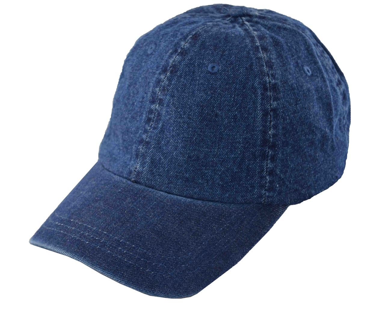 Newhattan Boy's Polo Style Adjustable Unstructured Low-Profile Baseball Cap Denim Jean Blue
