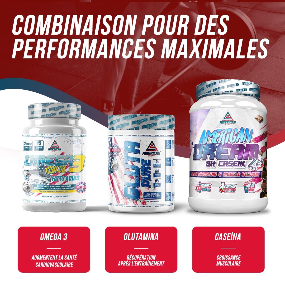 American Dream Casein - 900 g - Chocolat - Caséine micellaire - Aide à maintenir et à retrouver la masse musculaire - Avec des protéines de lactosérum