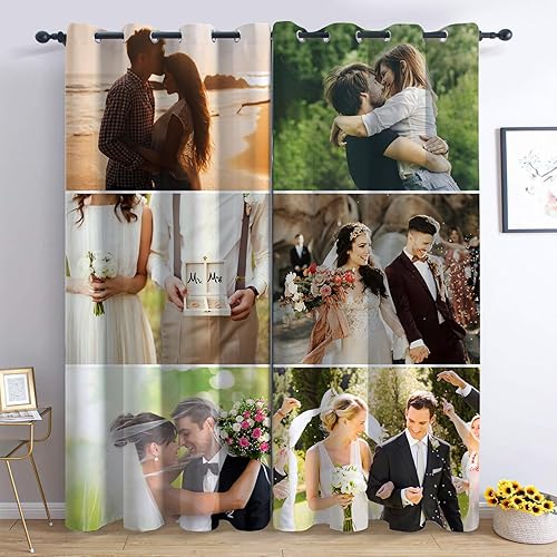 Miniatura 10 de Cortinas personalizadas con fotos, cortinas opacas personalizadas, cortinas de imagen personalizadas con ojales, cortinas de ventana de ruido para