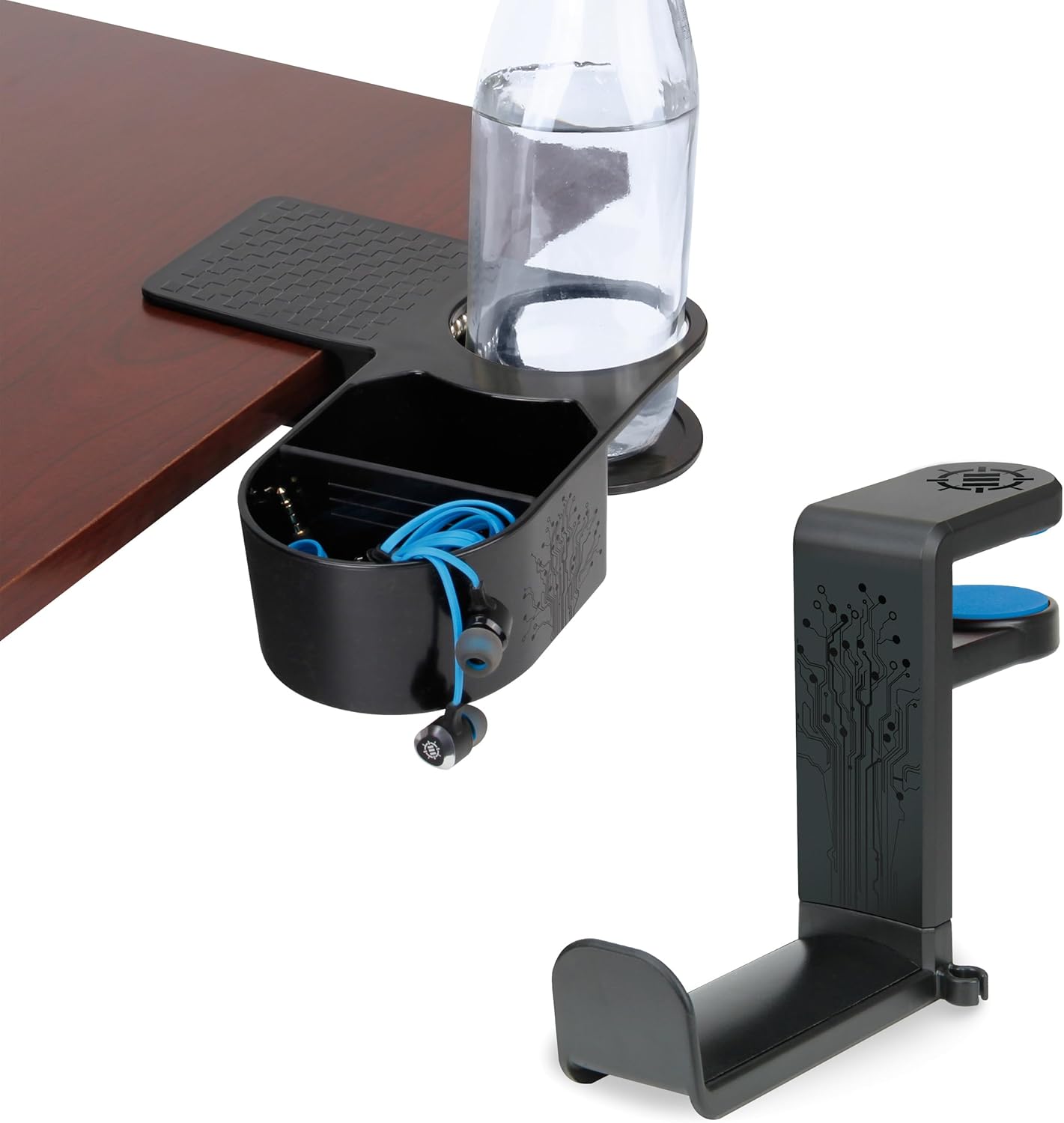 ENHANCE Gaming Cup Holder and Headset Holder Clip On Desk