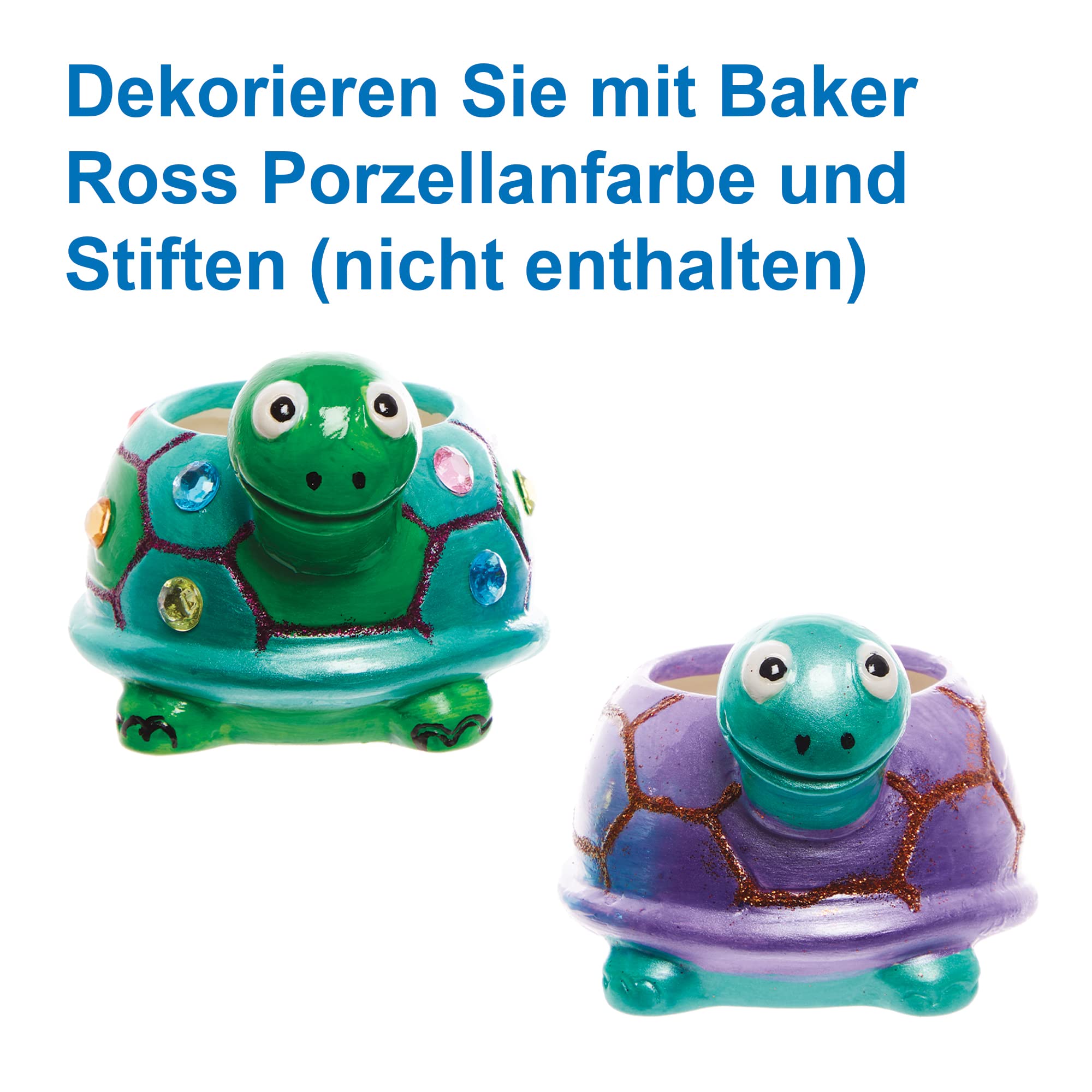 Baker Ross Keramik-Blumentöpfe Entenform – 2er Set Zum Selbstbemalen, 12x10x8,5cm, Bastelset Für Kinder