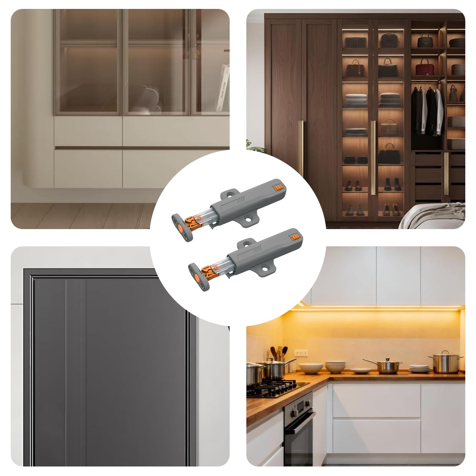 6 Stück Schranktüröffner Push to Open, Drucköffner Schrank Heavy Duty Push Open Türöffner 30N Schranktür Drucktüröffner für Groß Schränke Küche Freigabe Schnapper