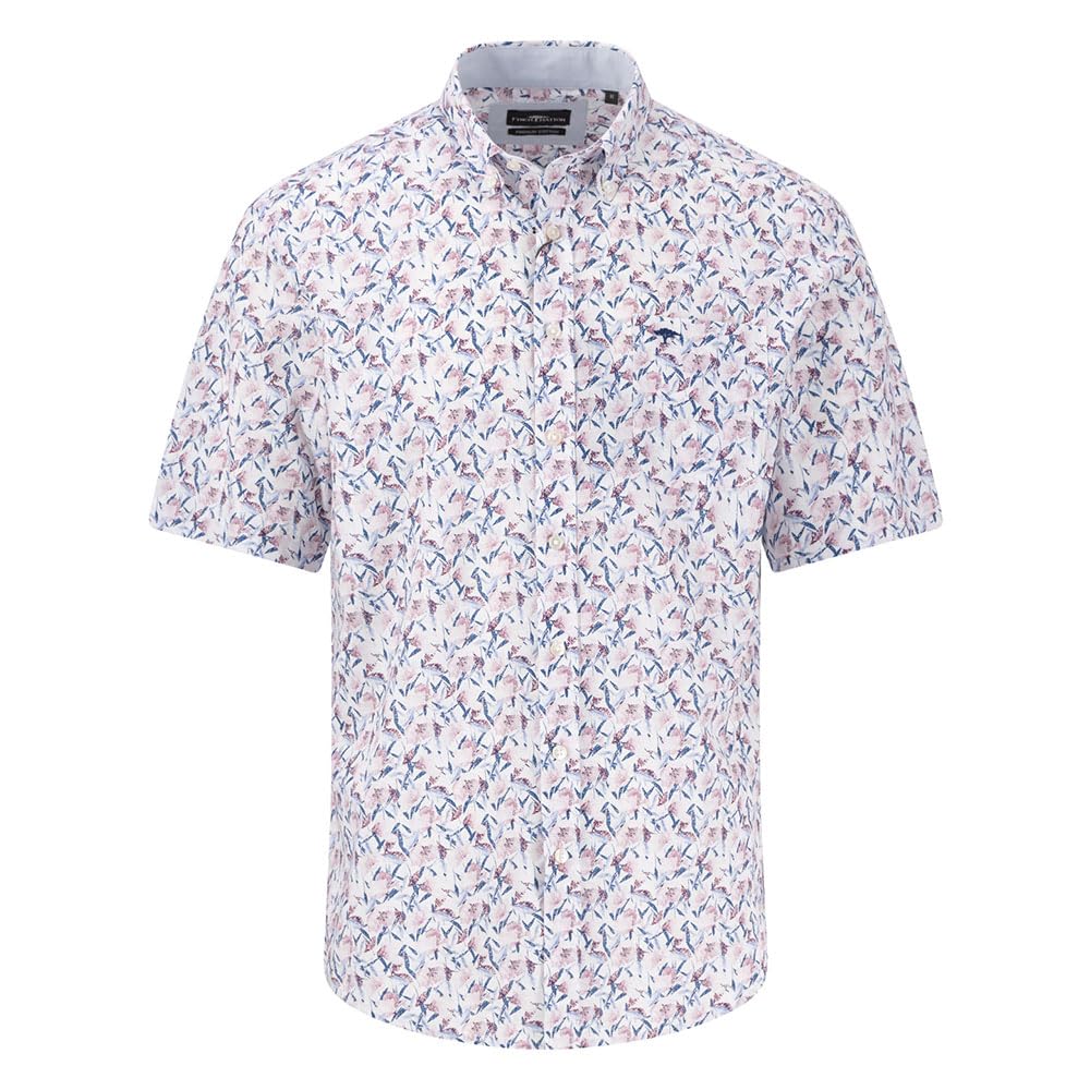 Fynch-Hatton Men's White Fynch Hatton 15045321 Short Sleeve Shirt L