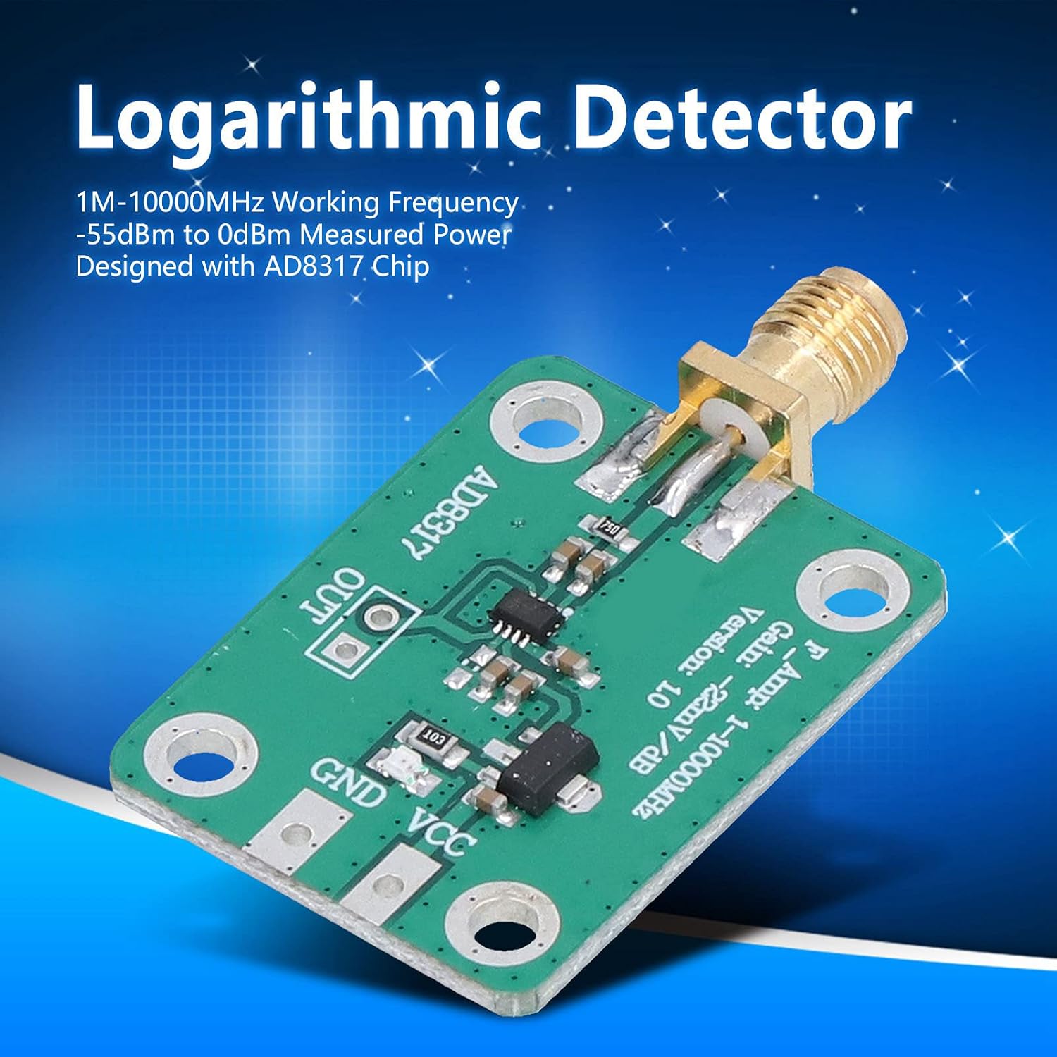 AD8317 Logarithmic Detector High Performance RF Power Meter 1M to 10000MHz for Signal Power Measurement Environmental Field Strength Detection